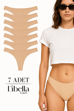 LİBELLA İÇ GİYİM Kadın Ten Tanga Külot Pamuklu Likralı Esnek Konforlu String ...