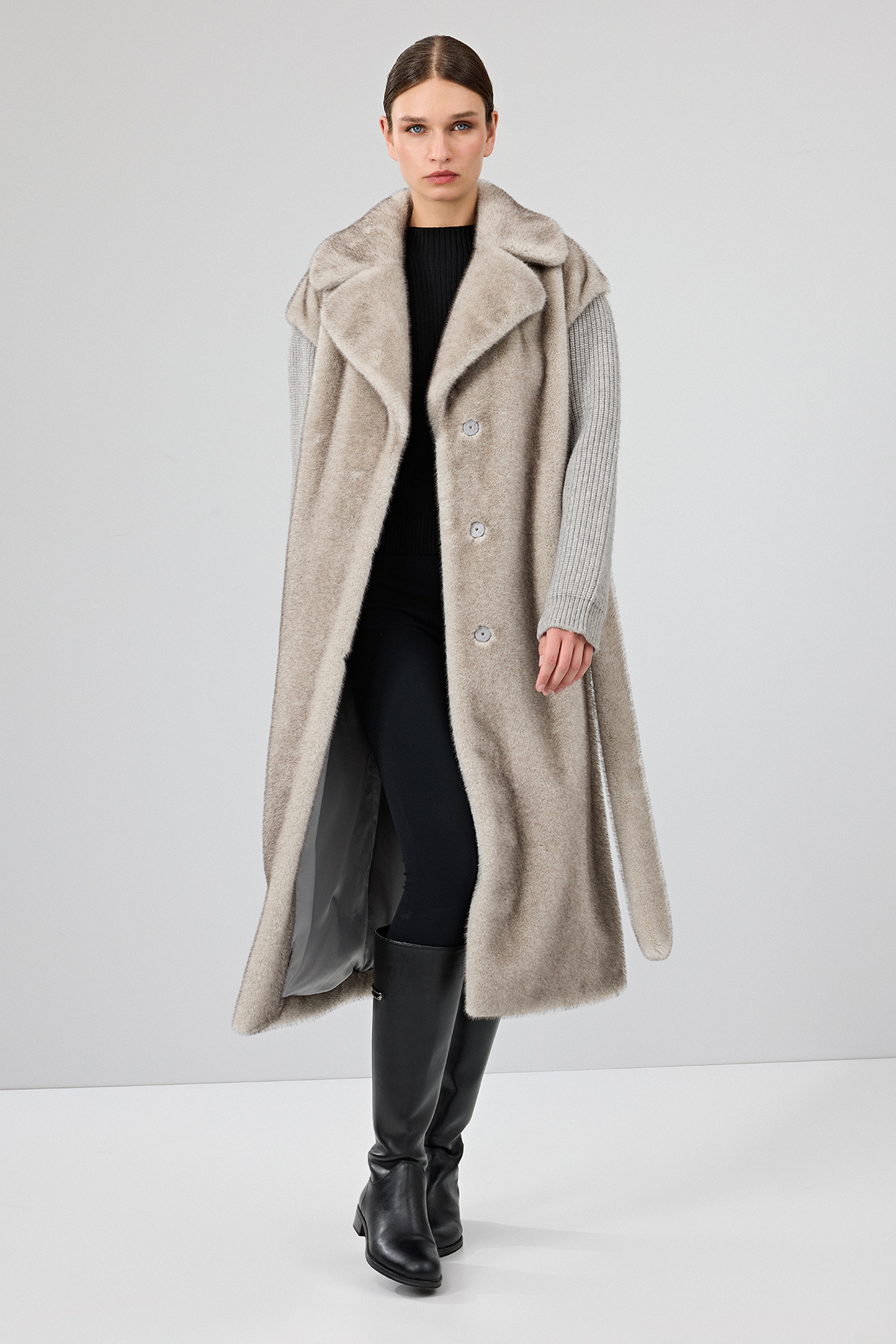 Derimod  Mirage Kadın Gri Teddy Kaban 25WGP5310FX - Görsel 6