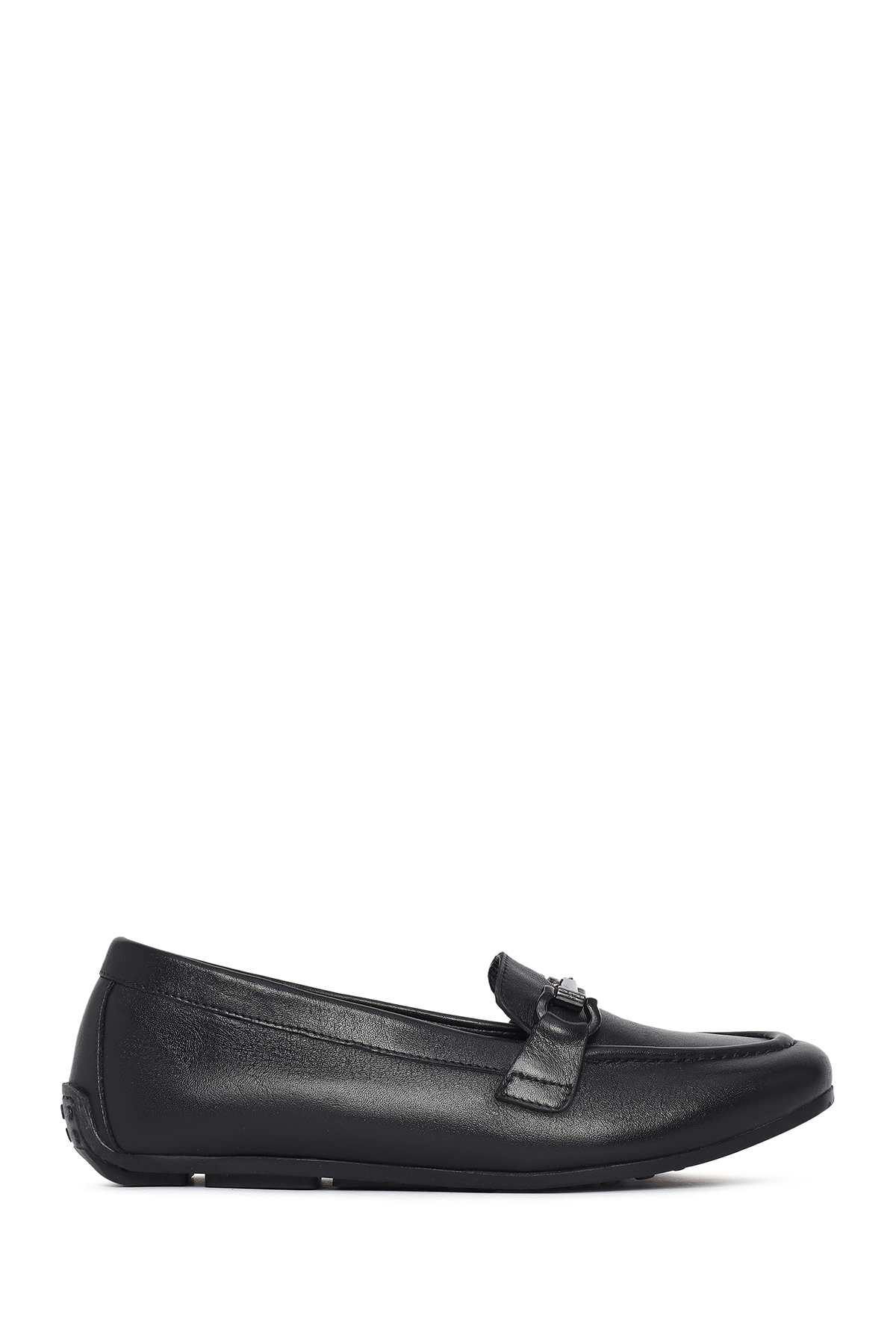 Derimod Kadın Siyah Tokalı Deri Loafer 26PFD411218