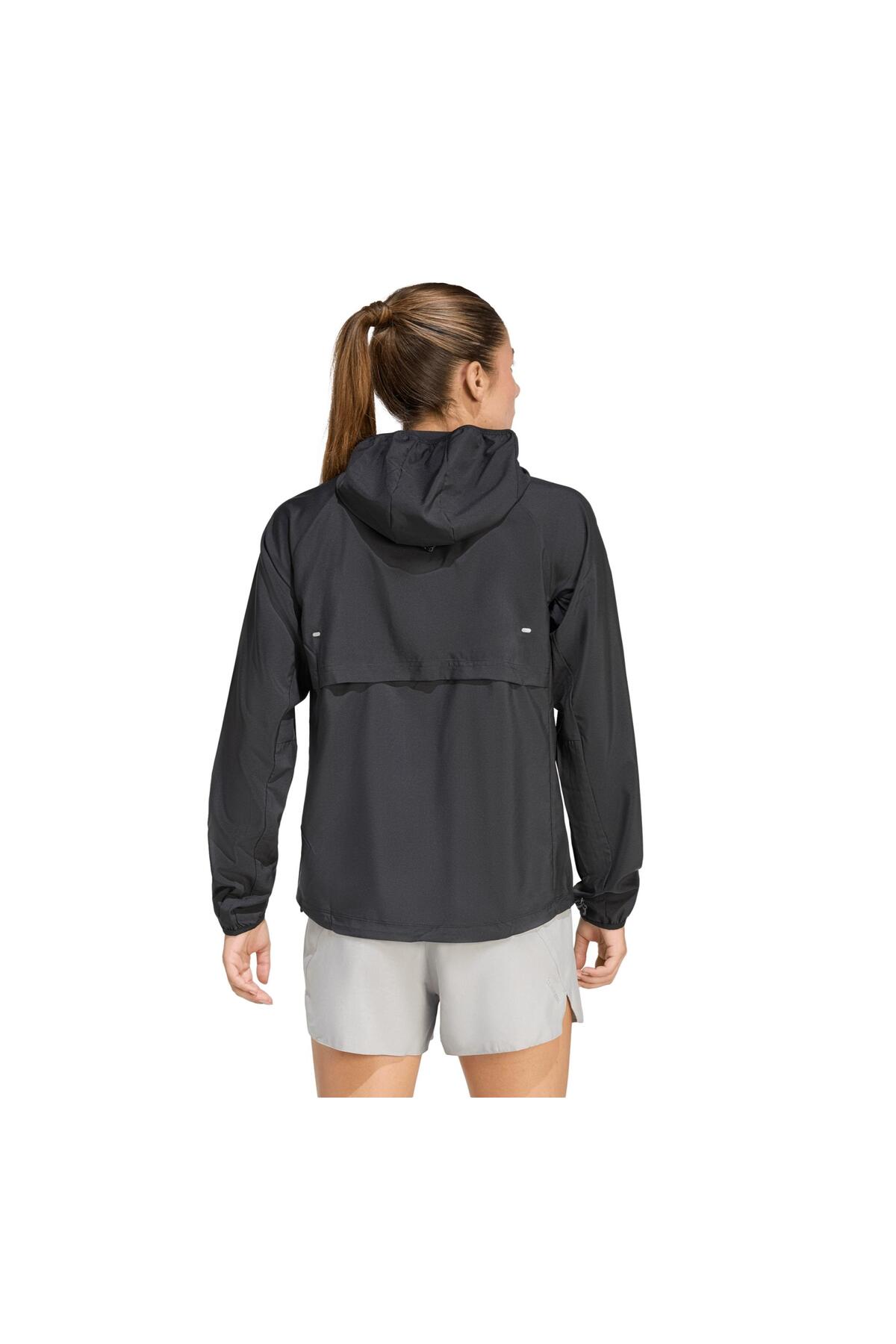 adidas  KA4339-K Run Ess Jkt W Kadın Yağmurluk-R&amp;uuml;zgarlık Siyah - Görsel 3