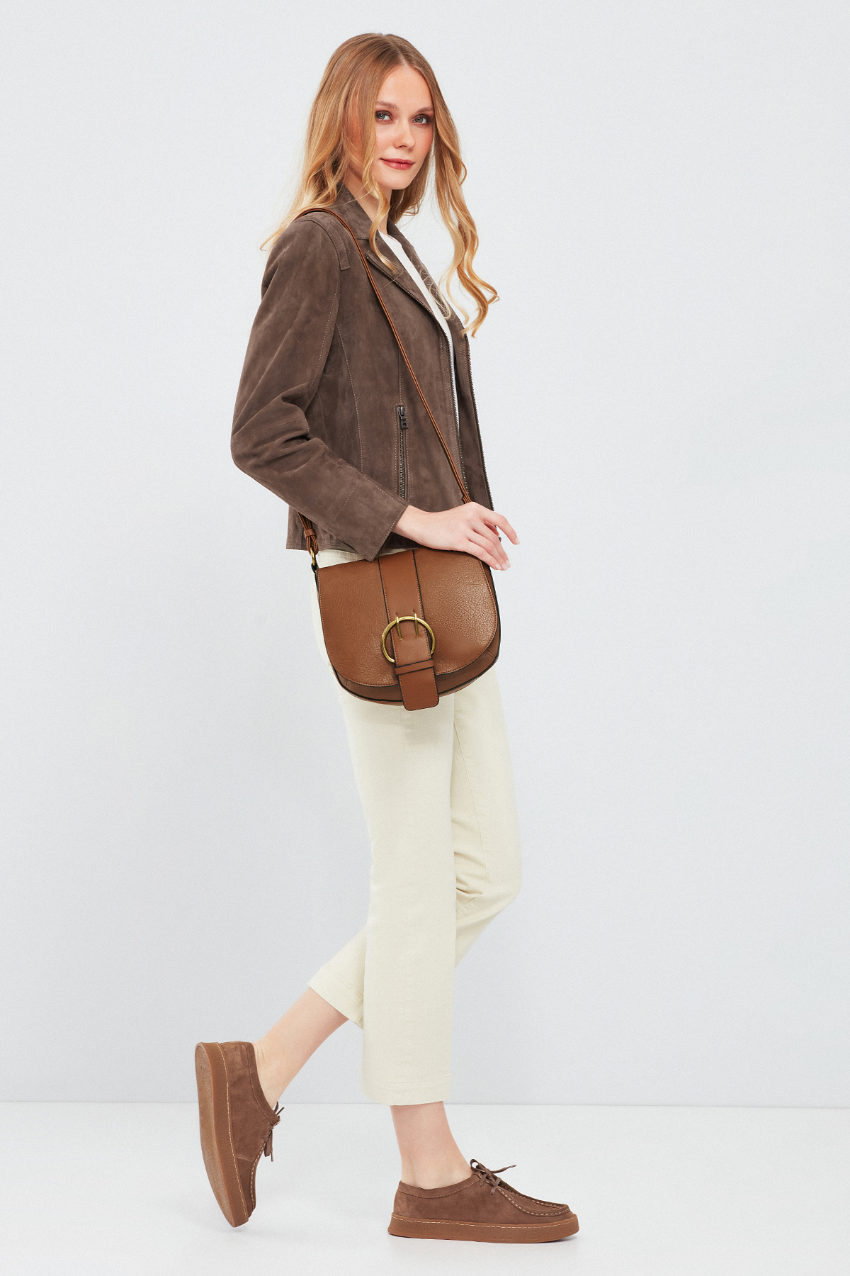 Derimod  Lara Kadın Vizon Süet Deri Ceket 23WGE588110 - Görsel 8