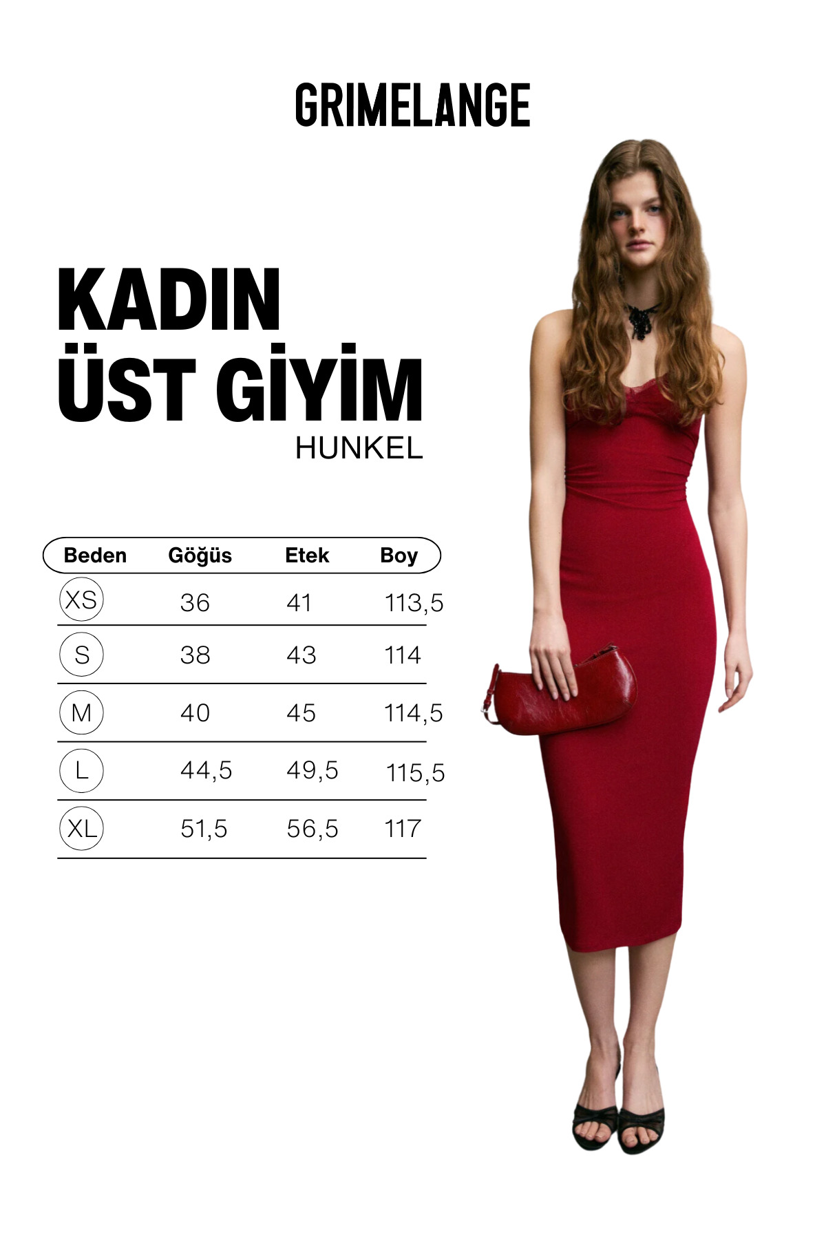 GRIMELANGE  HUNKEL Kadın Yumuşak Ve Esnek Kumaşlı Dantel Detaylı Askılı Uzun Kırmızı Elbise - Görsel 5