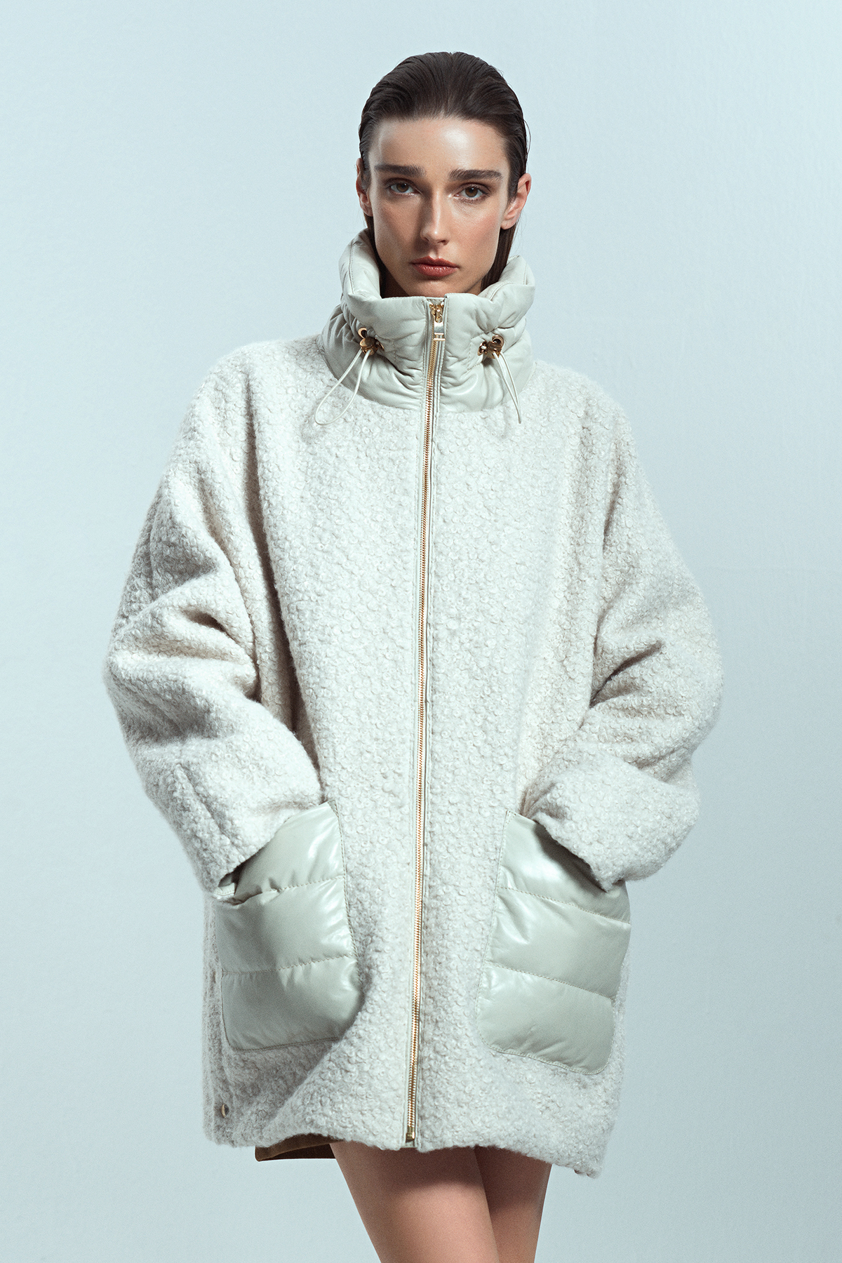 Derimod  Boston Kadın Bej Teddy Deri Kaban 24WGP5271FF