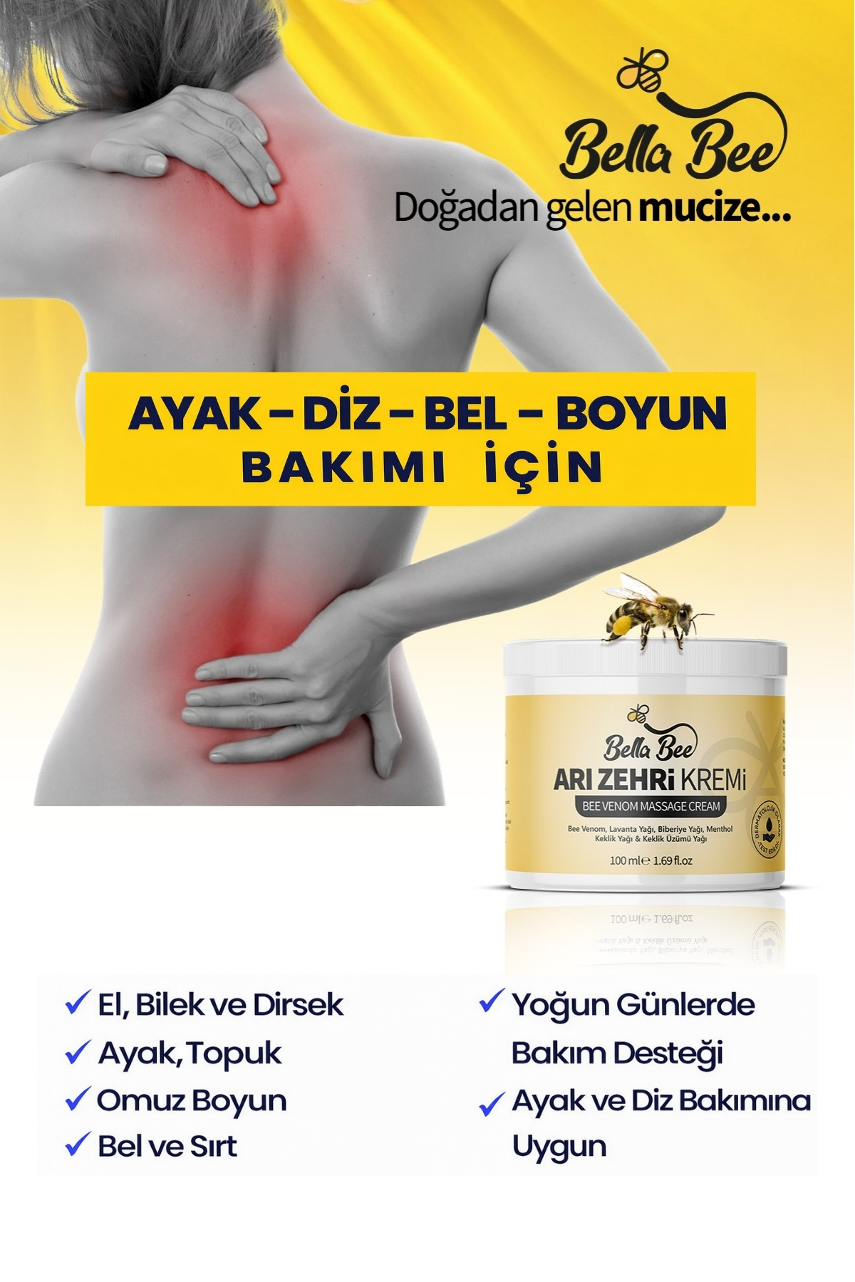 BELLA BEE Arı Zehri Ağrı ve Masaj Kremi 100 ml - Fiyatı, Yorumları