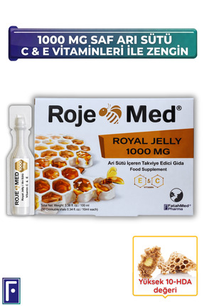 ROJEMED Royal Jelly 1000 Mg – Arı Sütü Fresh Vitamin C & E – 10 Shot