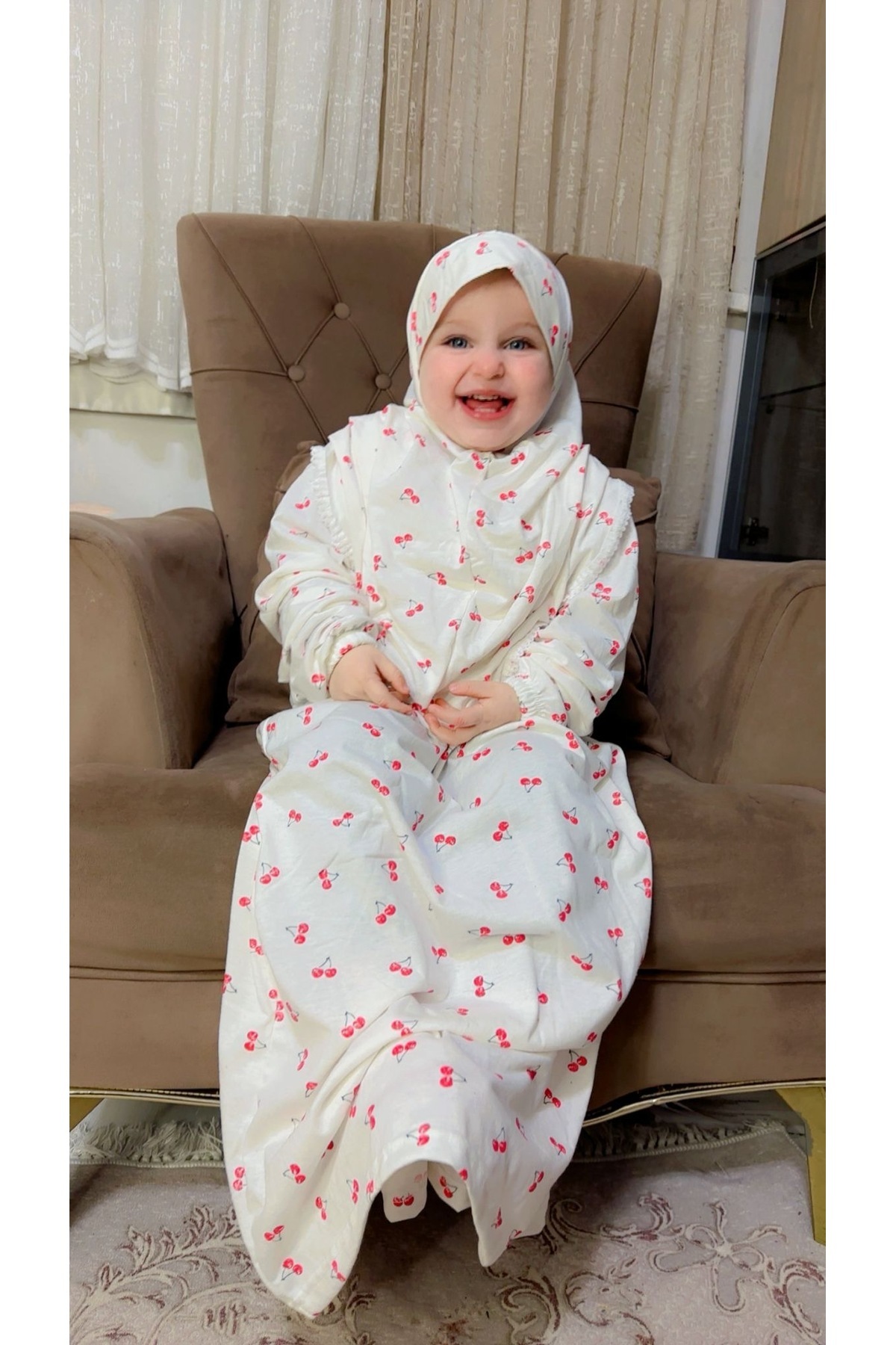 ALDAIYR Children's Prayer Dress Cotton Fabric