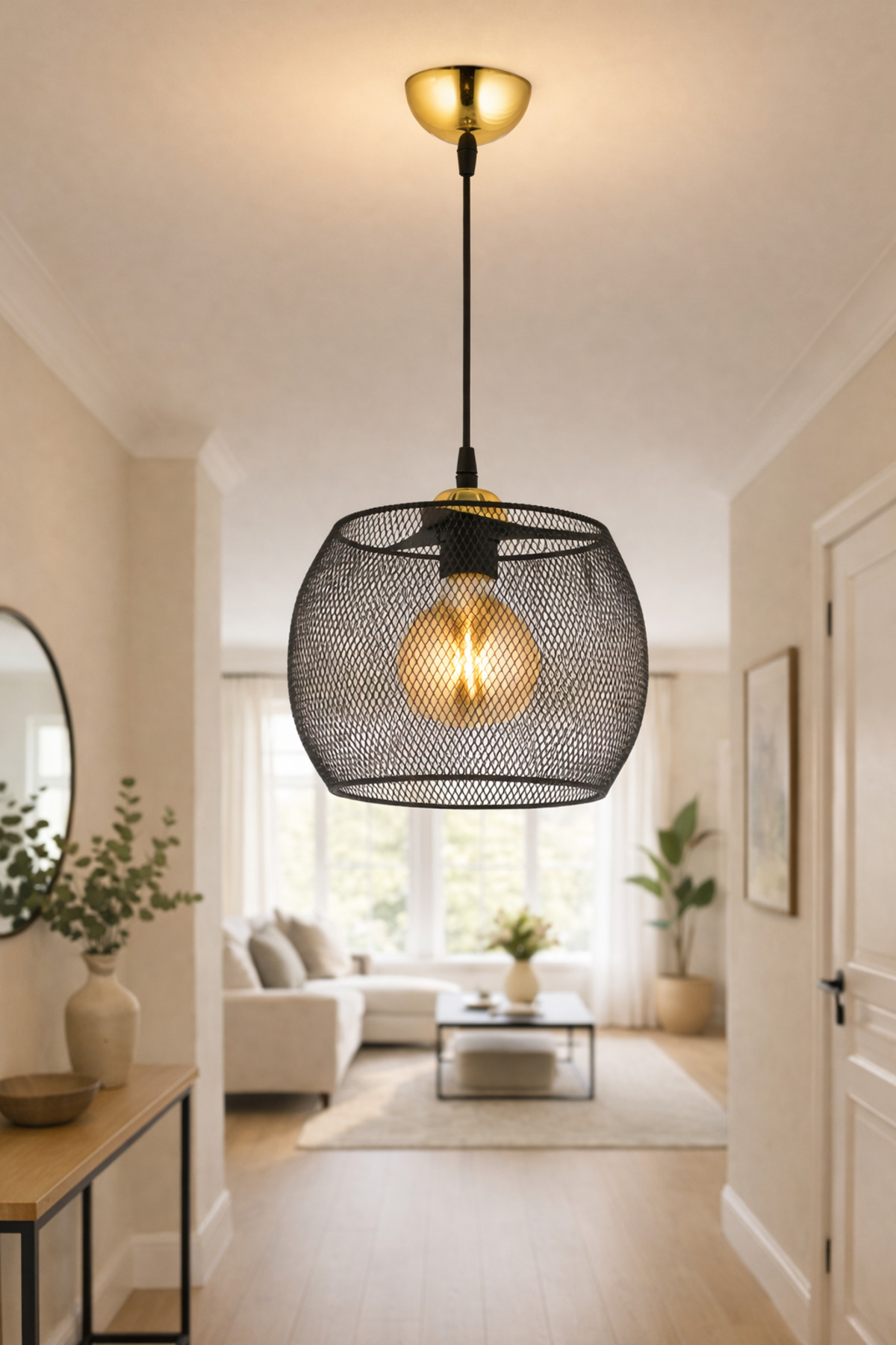 Nisaluce Nisa Luce Nilüfer Tekli Avize -Altın Gold Detaylı