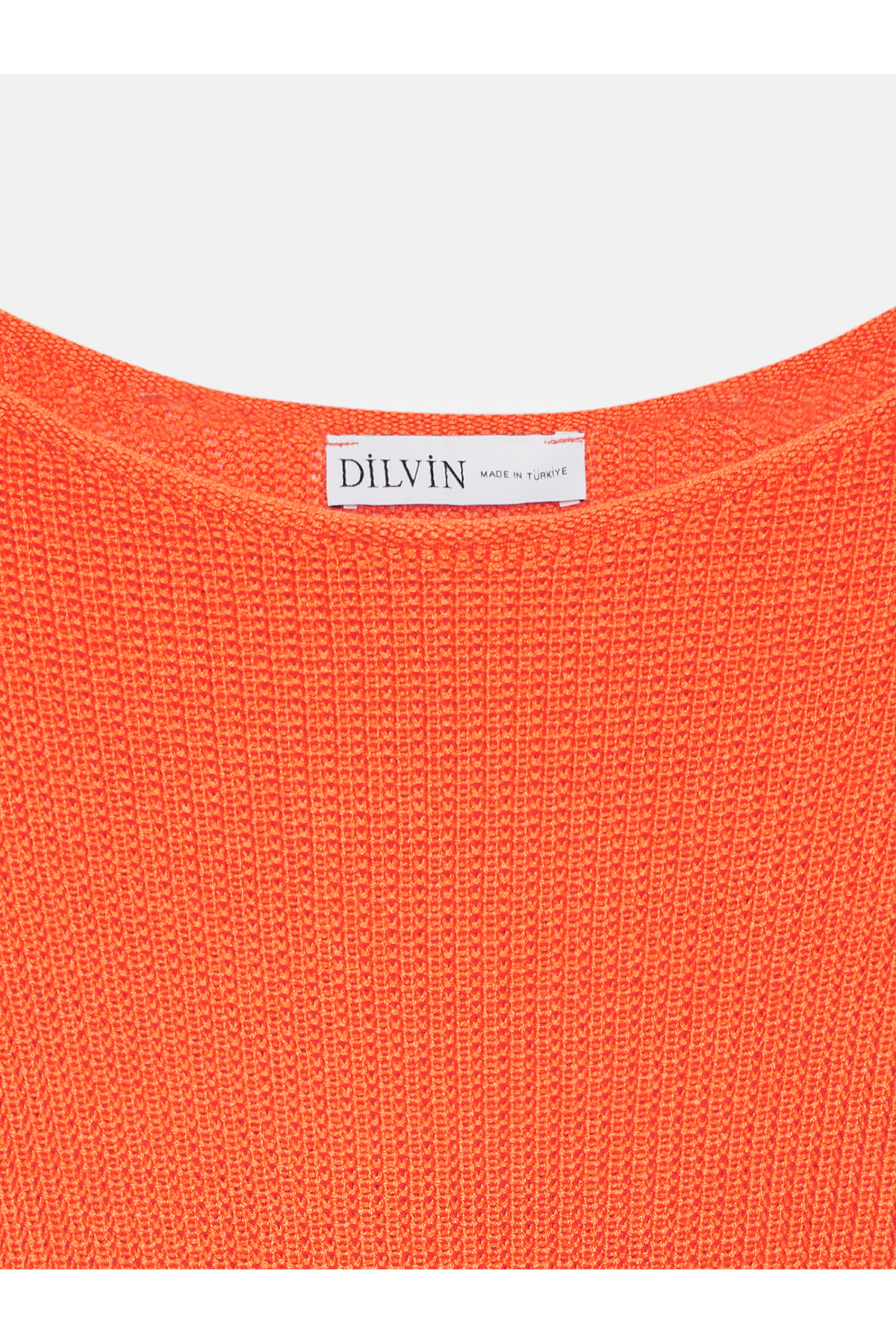 Dilvin  10804 Kayık Yaka Dökümlü Kazak-Oranj - Görsel 7