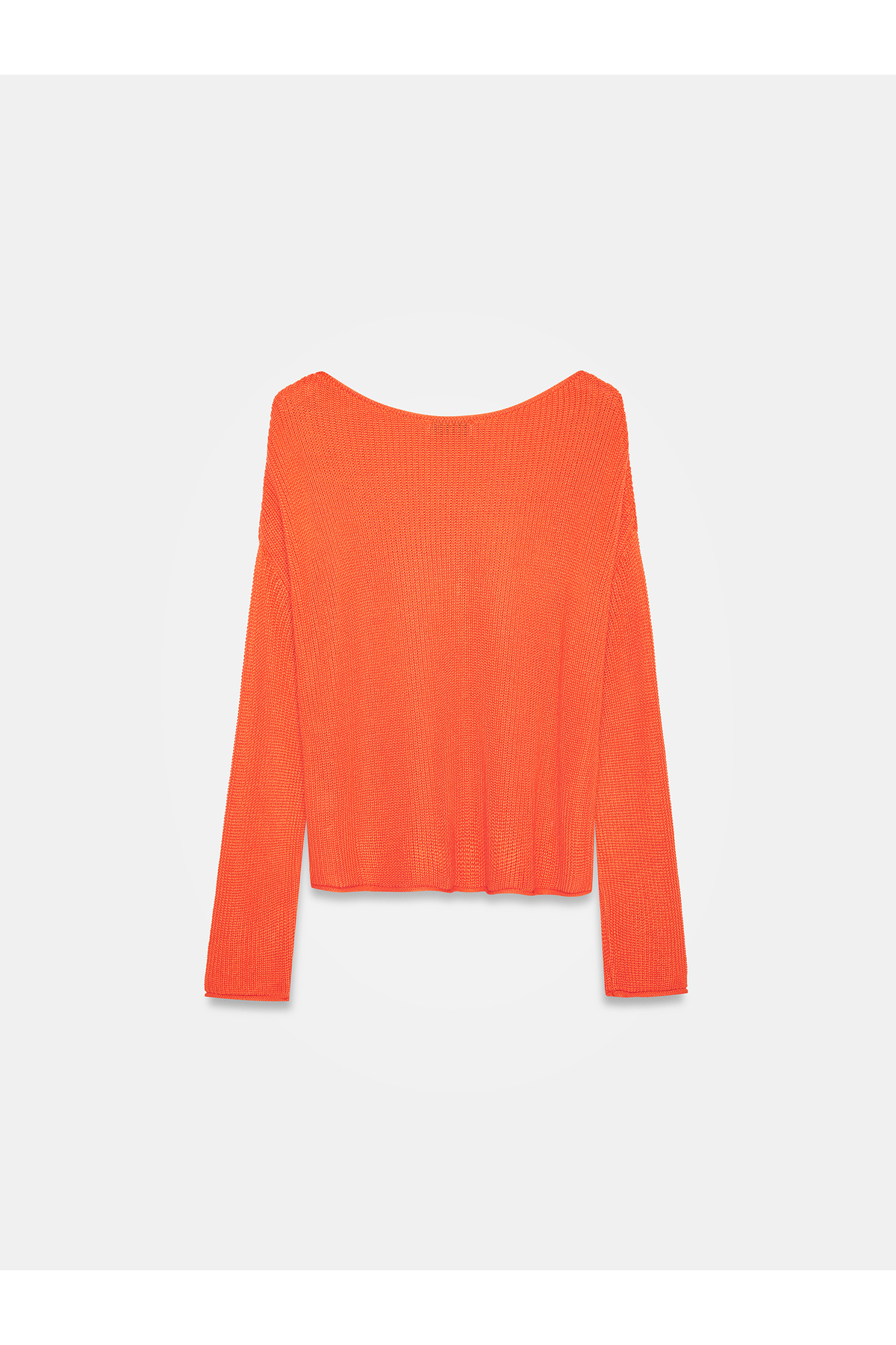 Dilvin  10804 Kayık Yaka Dökümlü Kazak-Oranj - Görsel 6