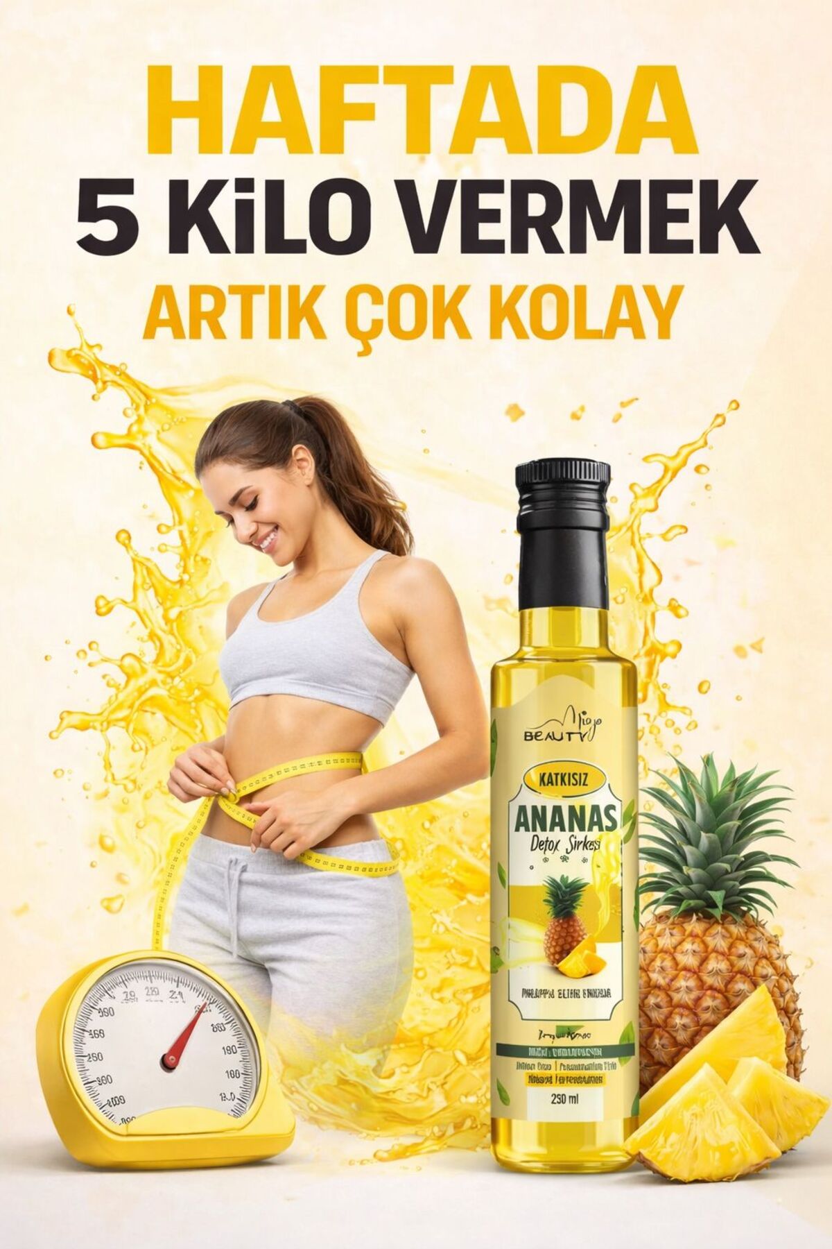 Miya Beauty Yüksek etkili Özel İştah kesici Ananas doğal Diyet Fermantasyon Pineapple Vinegar Detox Form sirke - Fiyatı, Yorumları