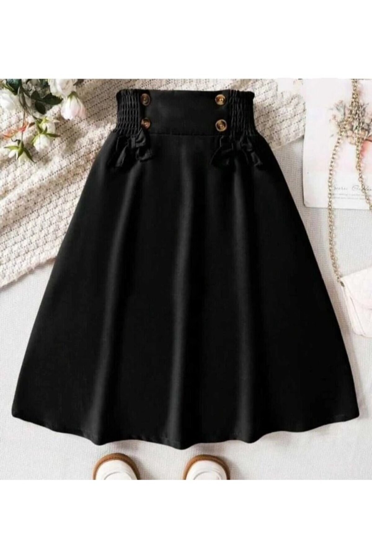 DF KİDS  Siyah düğmeli etek