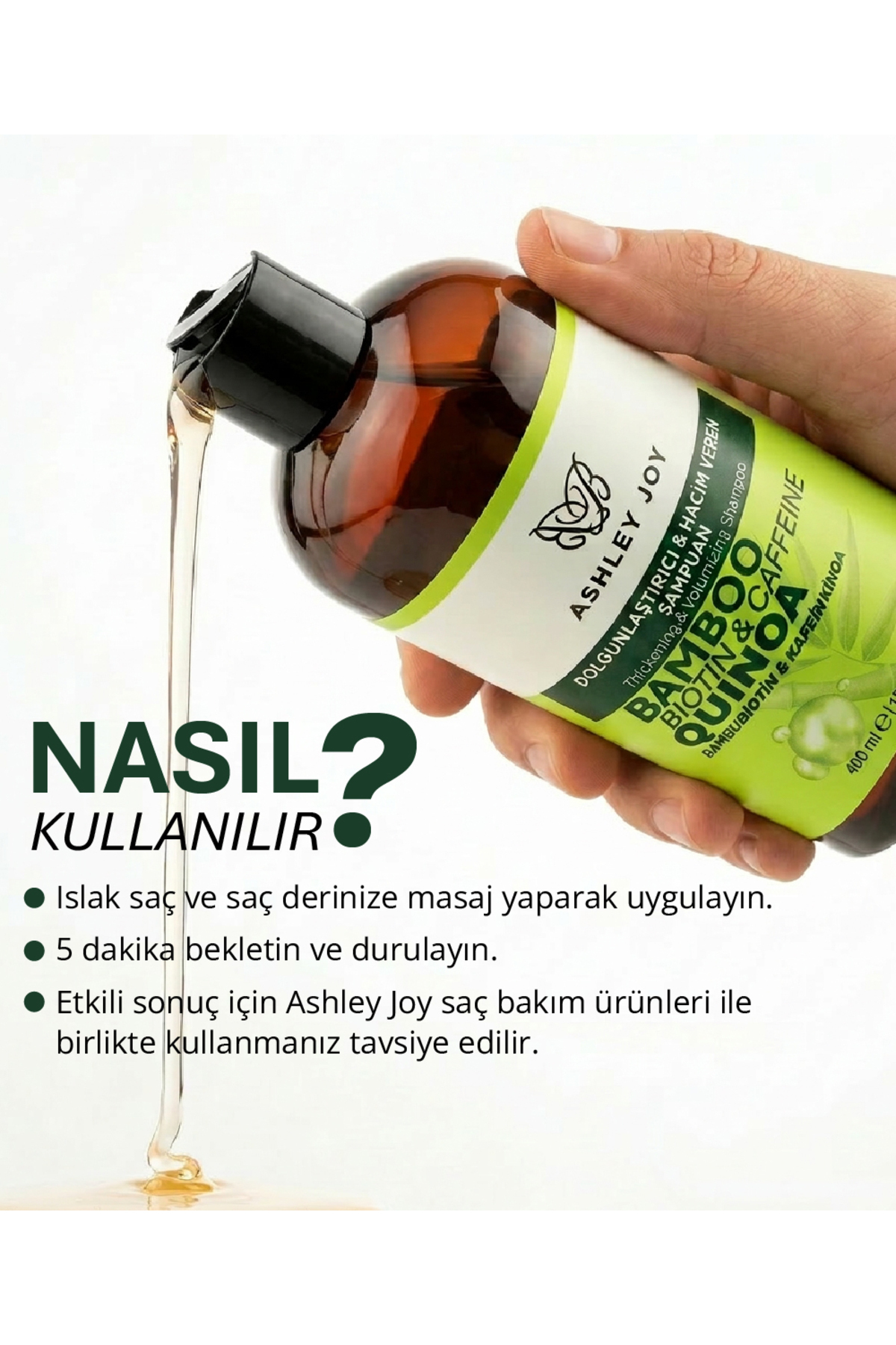 Ince Telli Saçlar İçin Dolgunlaştırıcı Hacim Veren Kinoalı Şampuan 400 ml — AJ.01.00011 — تصویر 3 از 7
