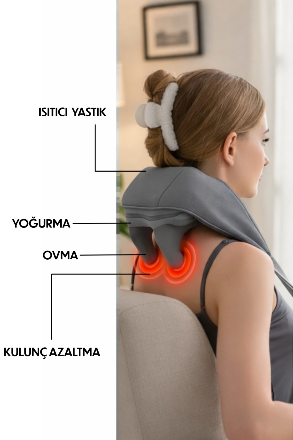 リラクゼーショングッズ dao Divex İnsan Eli Hissi Veren Şarjlı Isıtmalı Derin Yoğurma Sırt