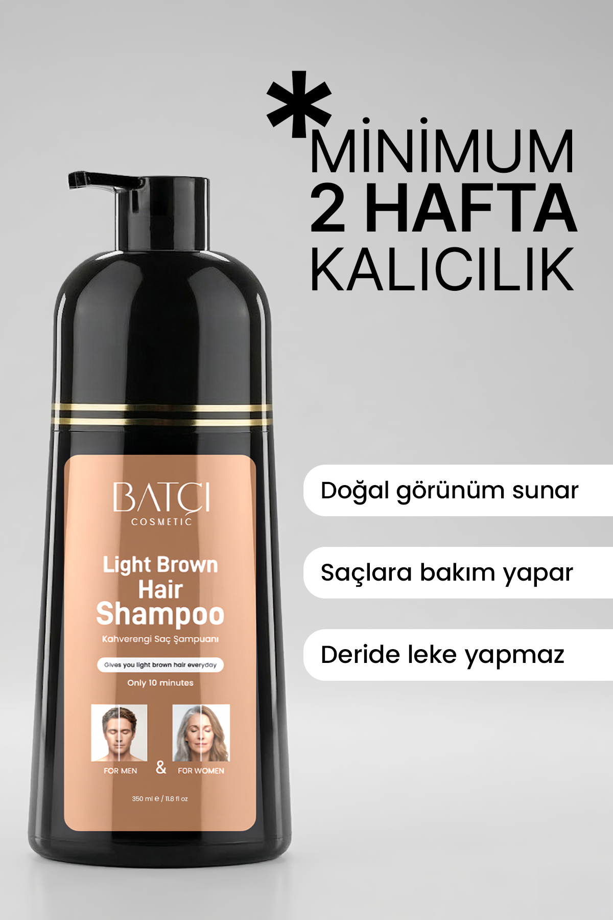 Beyaz Saçlar İçin Açık Kahve Anında Etkili Saç Boyası Şampuan 350 Ml — 8684808759357 — تصویر 3 از 7