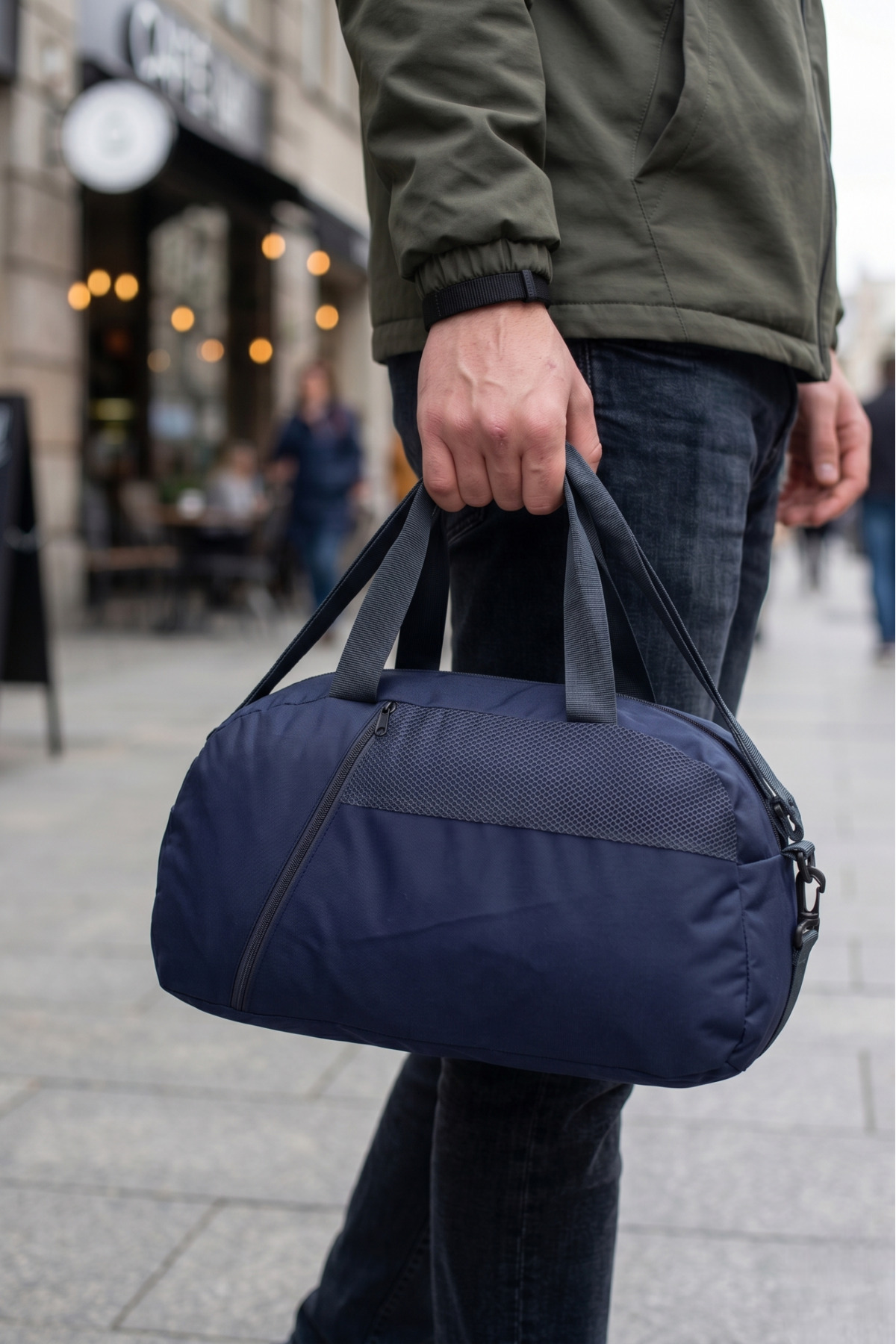 KAFF  Küçük Lacivert Önü Cepli Ayarlanabilir Omuz Askılı El Seyahat Spor Çantası-0833 - Görsel 3