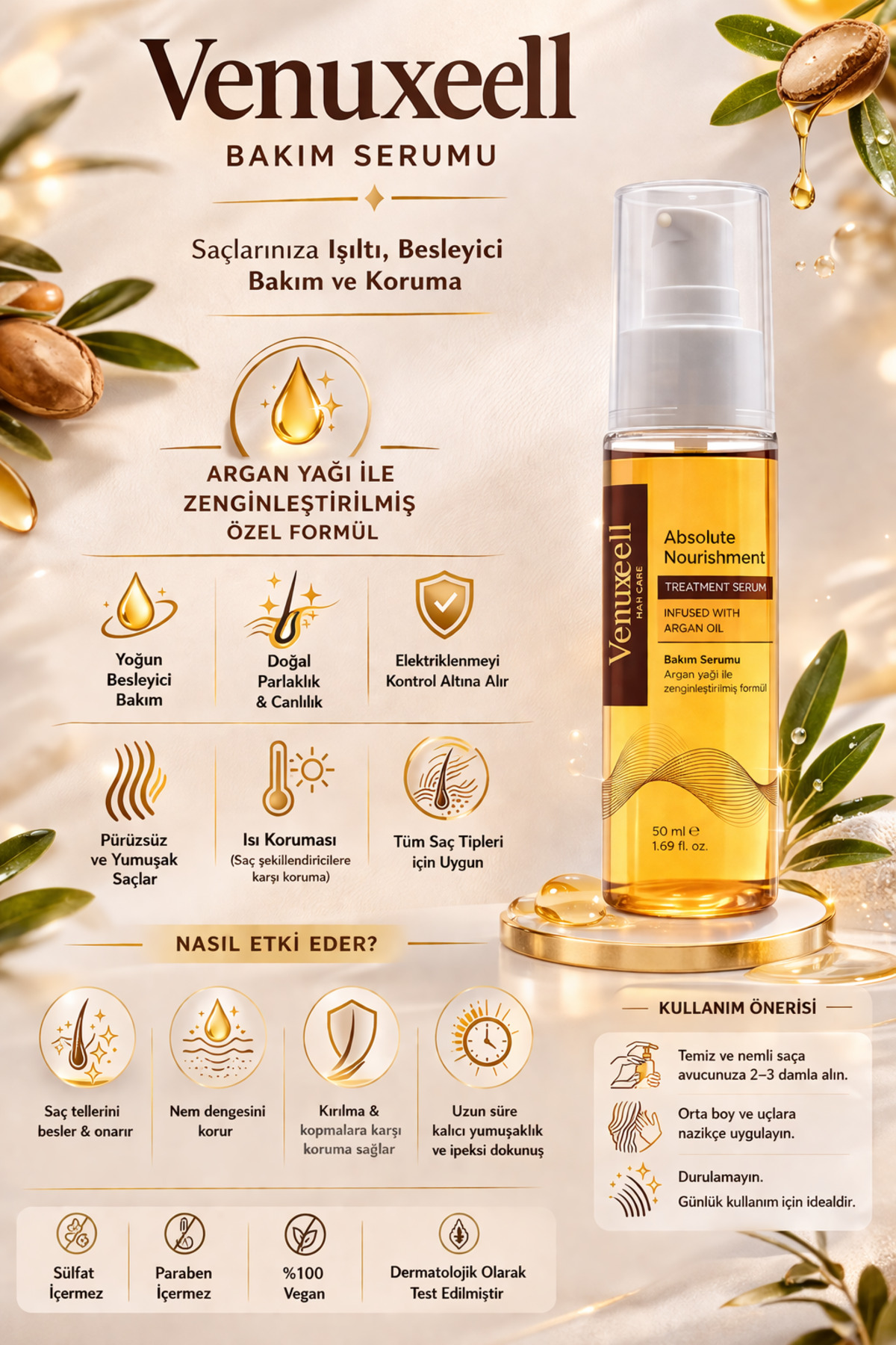 Argan Içerikli Saç Bakım Yağı — 2365489122 — تصویر 3 از 4