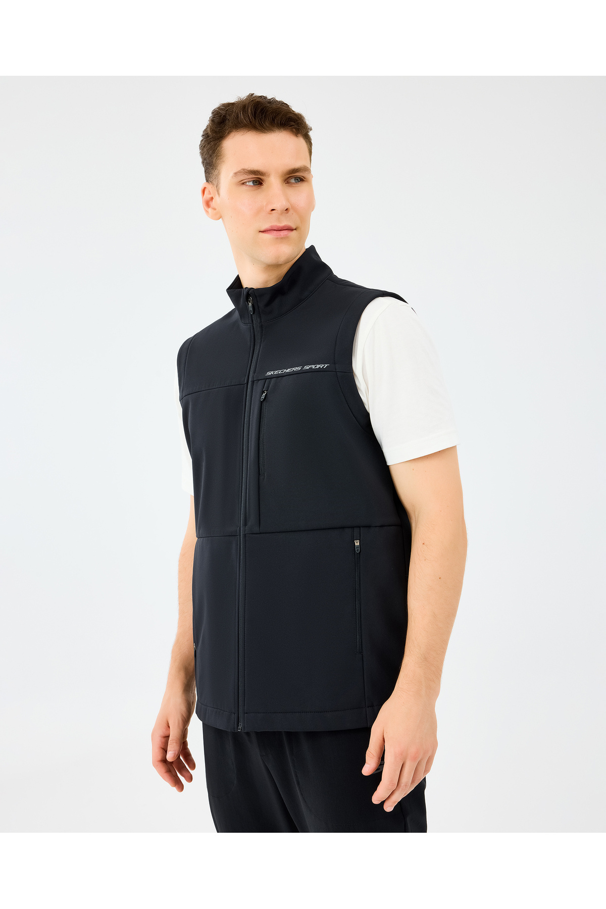 SKECHERS M Fitted Turtle Neck Softshell Vest Erkek Siyah Yelek S2520220-3817 görsel 3
