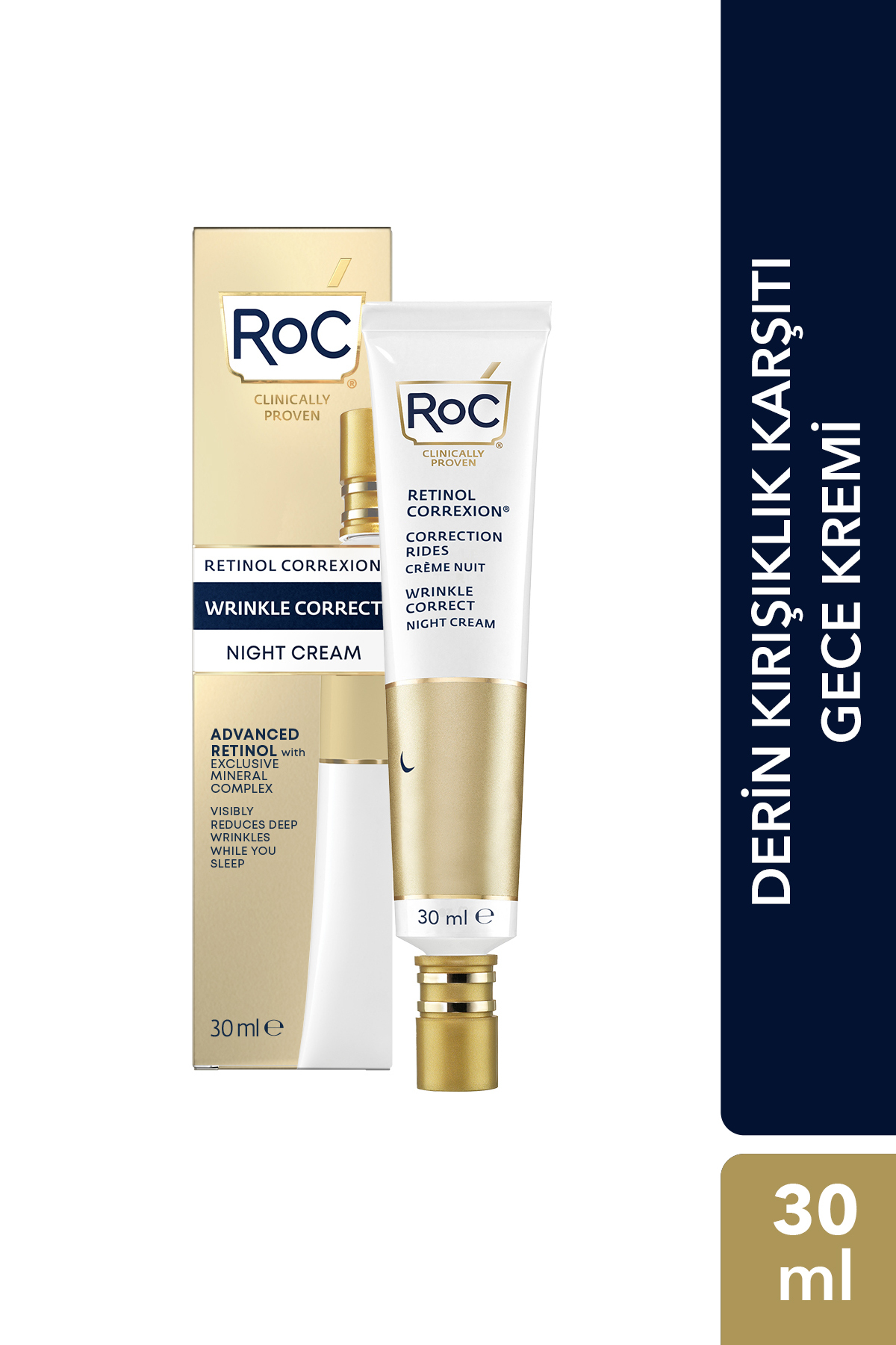 Roc Retinol Correxion Wrinkle Correct Yaşlanma Karşıtı Gece Bakım Kremi 30ML — 1210000800022