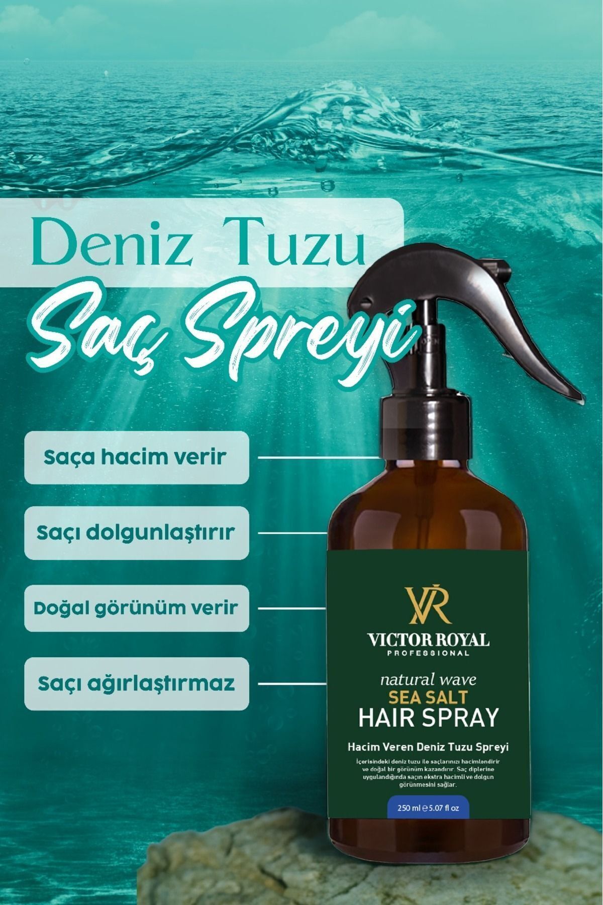 Victor Royal Hacim Ve Dolgunluk Veren Deniz Tuzu Saç Spreyi 250 ml - Fiyatı, Yorumları