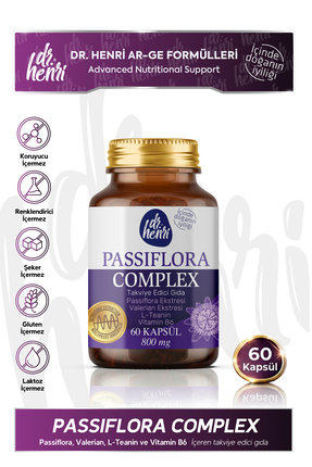 Dr.Henri Passiflora Complex – Passiflora, Valerian, L-Teanin ve Vitamin B6 60...