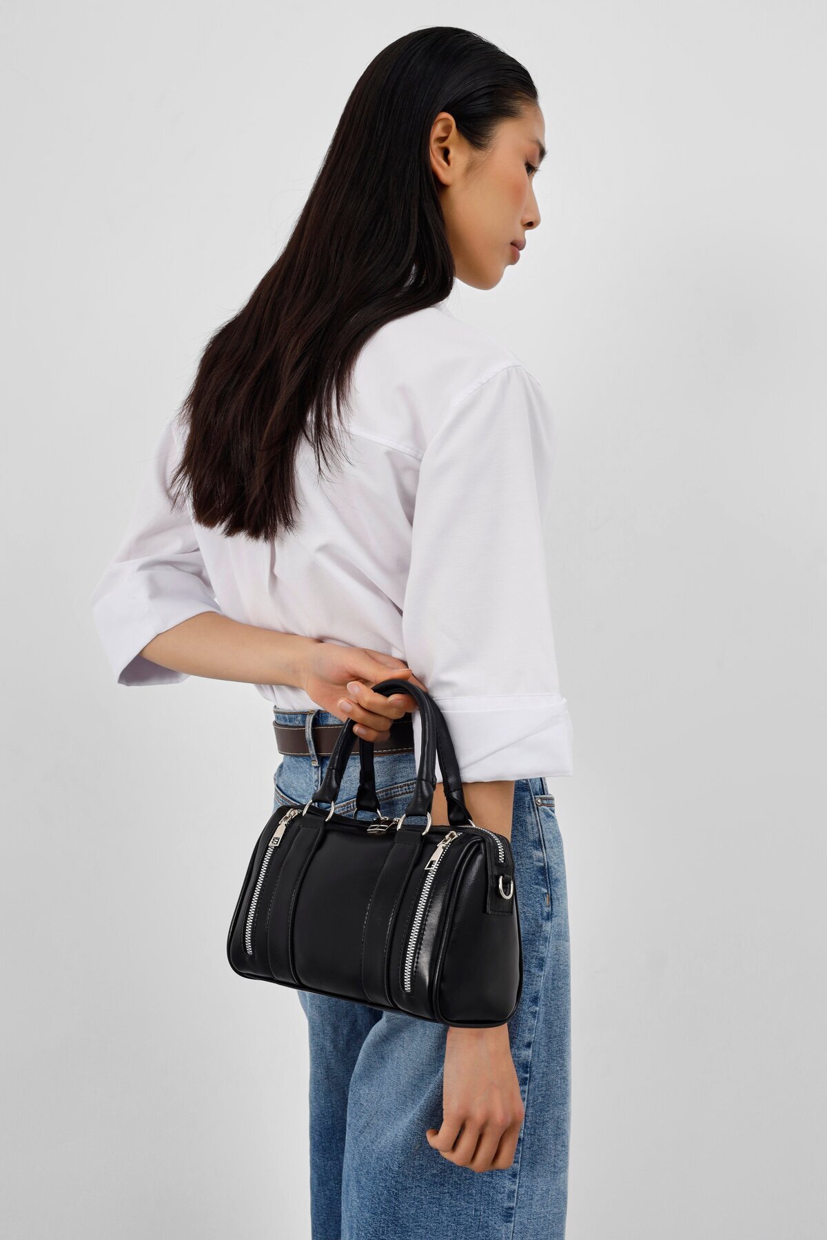 Shule Bags Dolce City El ve Çapraz Çanta Siyah görsel 4