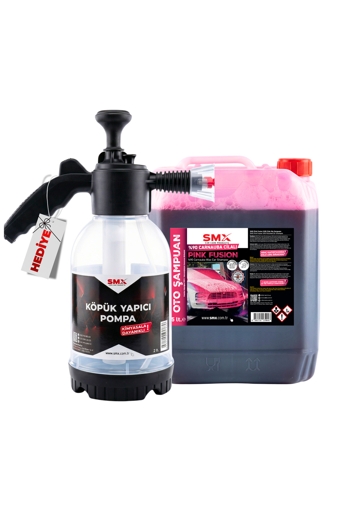 SMX %90 cilalı Pink Fusion Oto Şampuanı 5 LT + 2 Lt KÖPÜK Yapıcı