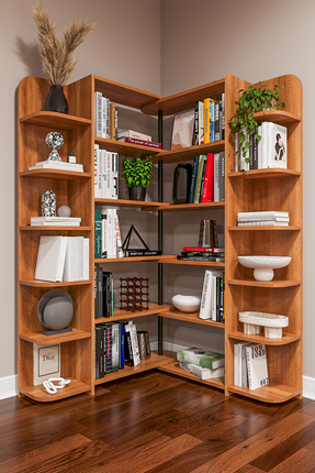 Asra Trend Modern Dönebilen Ayarlanabilir Raflı Ev Ofis Kitaplık %100 MDF Dek...