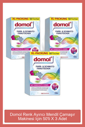 Domol Renk Ayırıcı Mendil Çamaşır Makinesi Için 50'li X 3 Adet