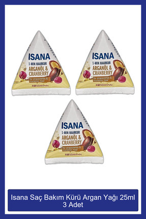 ISANA Saç Bakım Kürü Argan Yağı 25ml 3 Adet