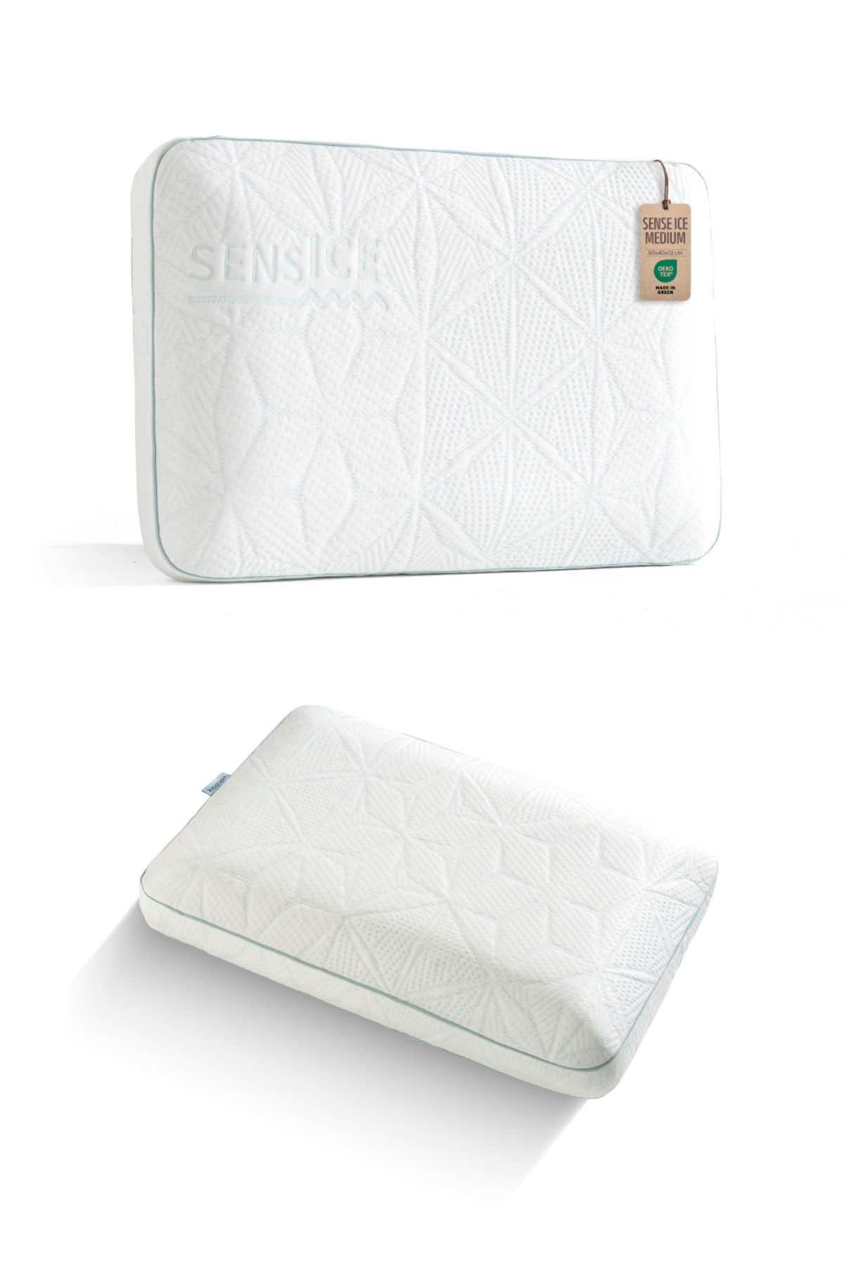 Sens Ice Technology Neck Support Visco Orthopedic Pillow with Cool Sleep Effect Medium 60x40x13 Cm