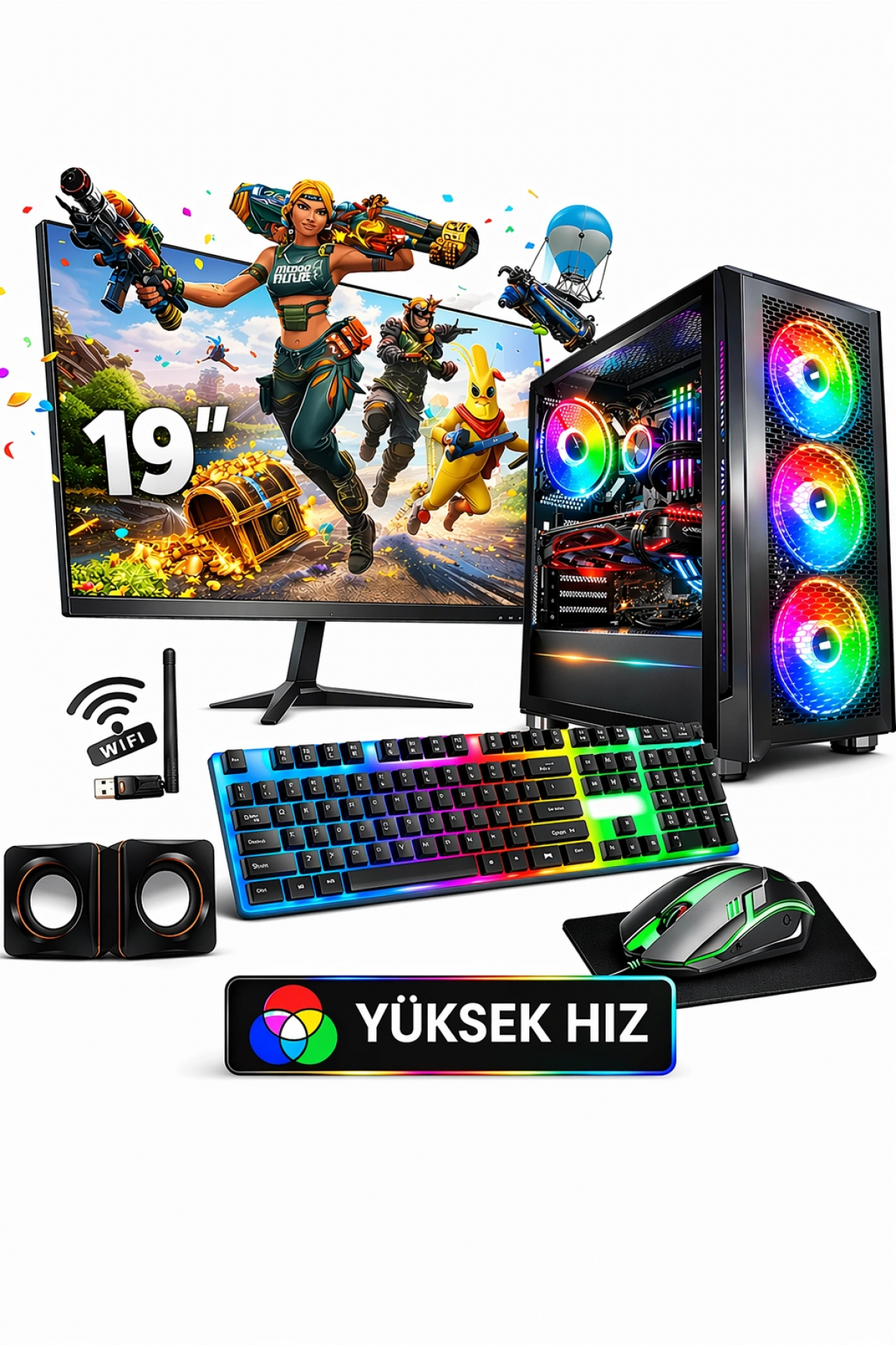 jetucuzal InnoVare i5 3470 16GB RAM 256GB SSD 19 inç FHD Monitör Wi-Fi Masaüstü Bilgisayar