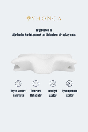 Yhonca ErgoDestek™ Ortopedik Boyun Yastığı | Omurga Destekli Uyku Yastığı