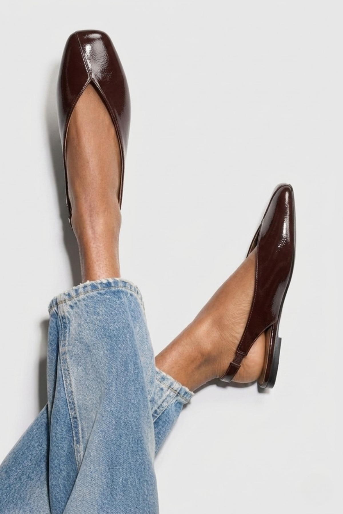 Genel Markalar Siena Kadın Kahverengi Kare Burun Babet Slingback görsel 8
