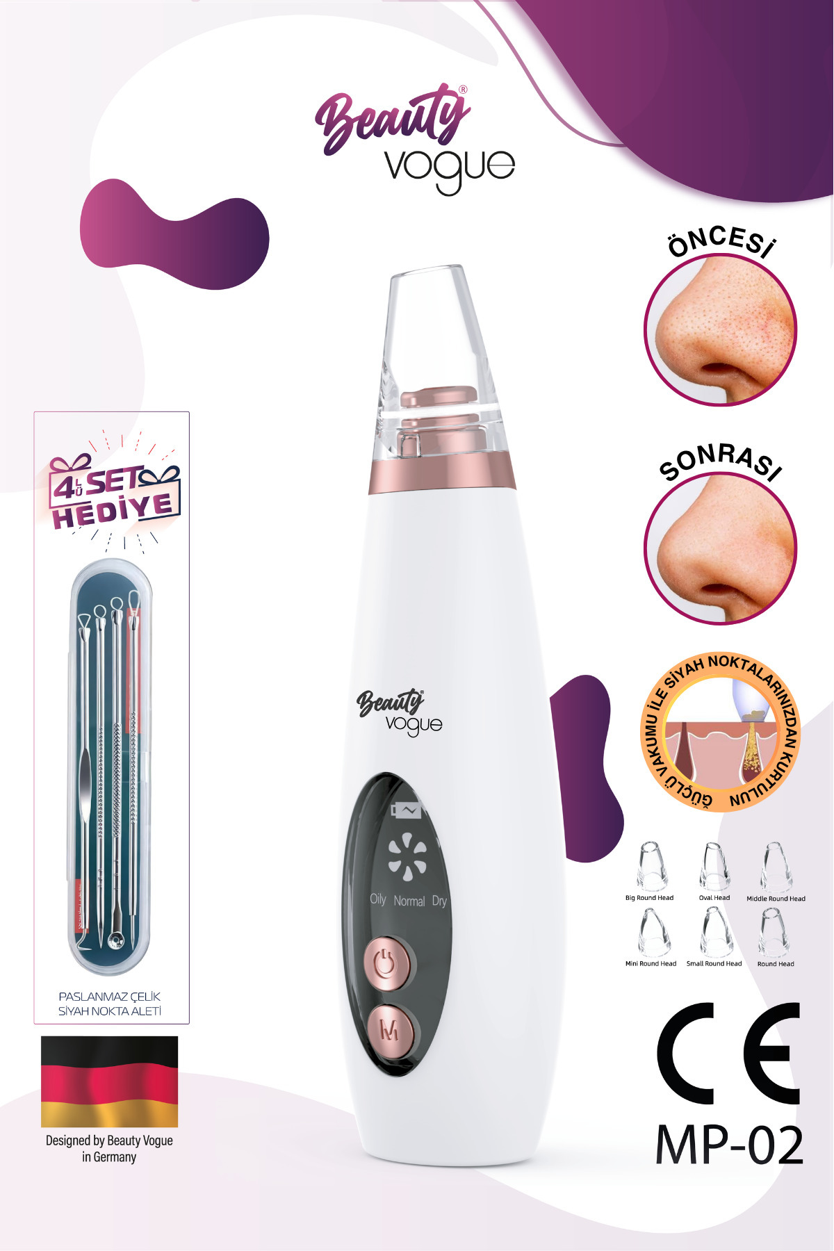 wamiles Skin Refresher Set 4点セット Beauty Vogue Vakumlu Siyah Nokta-akne--clean Yüz-cilt Temizleme