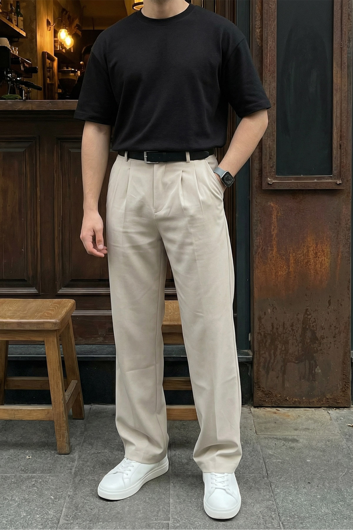 Livio Ferri  Erkek Kumaş Baggy Kalıp Pileli Pantolon - Görsel 2