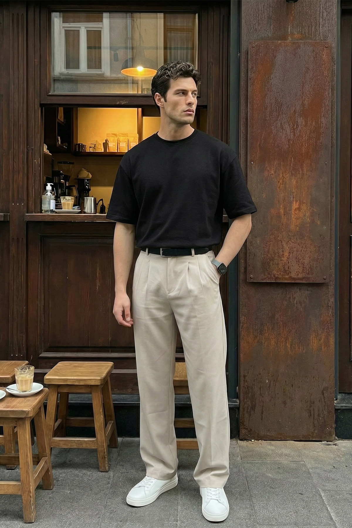 Livio Ferri  Erkek Kumaş Baggy Kalıp Pileli Pantolon - Görsel 5