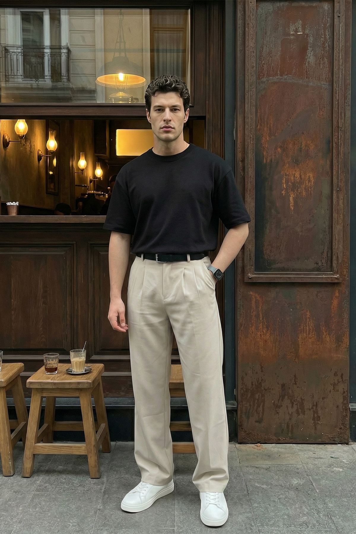 Livio Ferri  Erkek Kumaş Baggy Kalıp Pileli Pantolon - Görsel 6