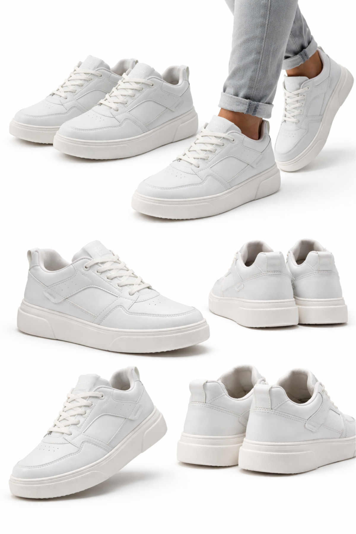 Jack Lion Erkek Beyaz Ortopedik Günlük Şık Tasarımlı Rahat Kalıp Sneaker Ayakkabı Efgjlmx30 görsel 2