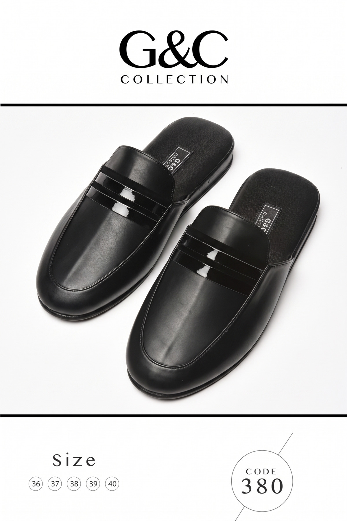 STYLE G&C COLLECTION Erkek Siyah Damatlık Çeyiz Terliği görsel 2
