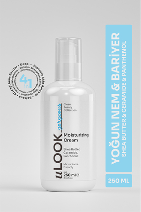 uLOOK Nemlendirici Krem 250 ml – Shea Butter, Seramid ve Panthenol İçeren Yoğ...