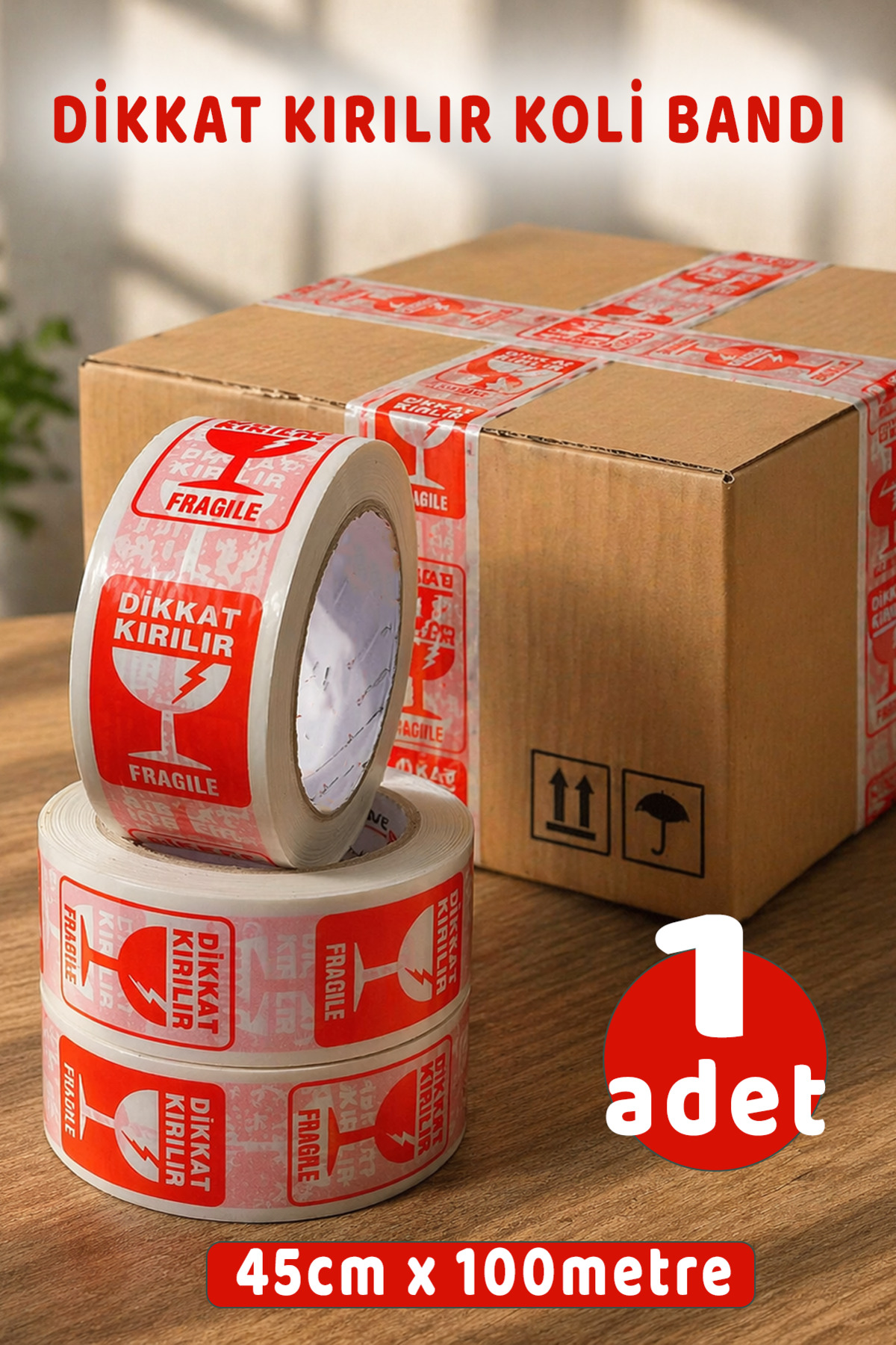 Attention Breakable Tape Breakable Labeled Tape 45mm X 100m Parcel Tape Hotmelt Parcel Tape (1 Piece)
