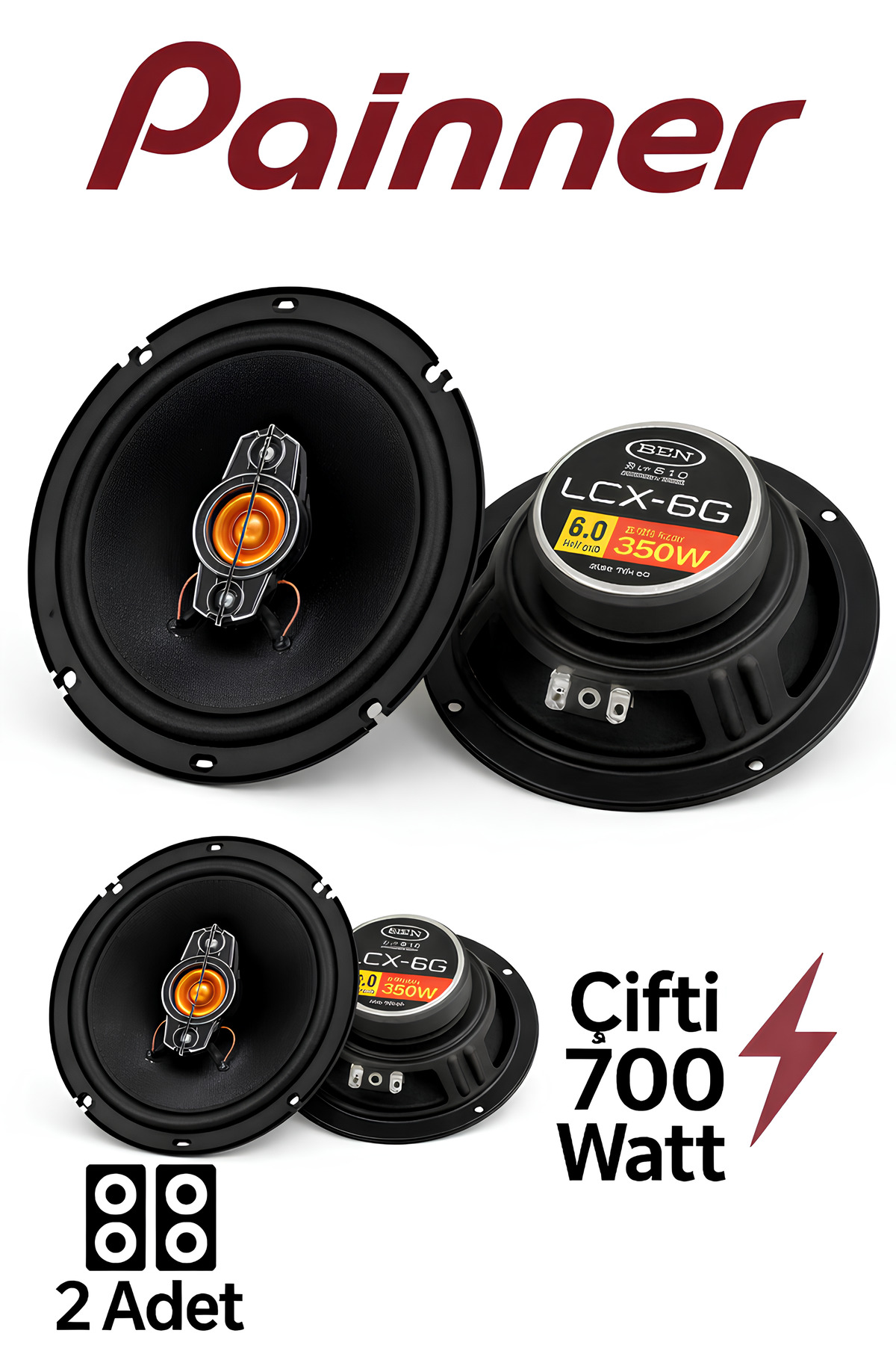 Painner Ben Audıo Çifti 700 Watt 16 Cm Araba Oto Hoparlör Tweeter