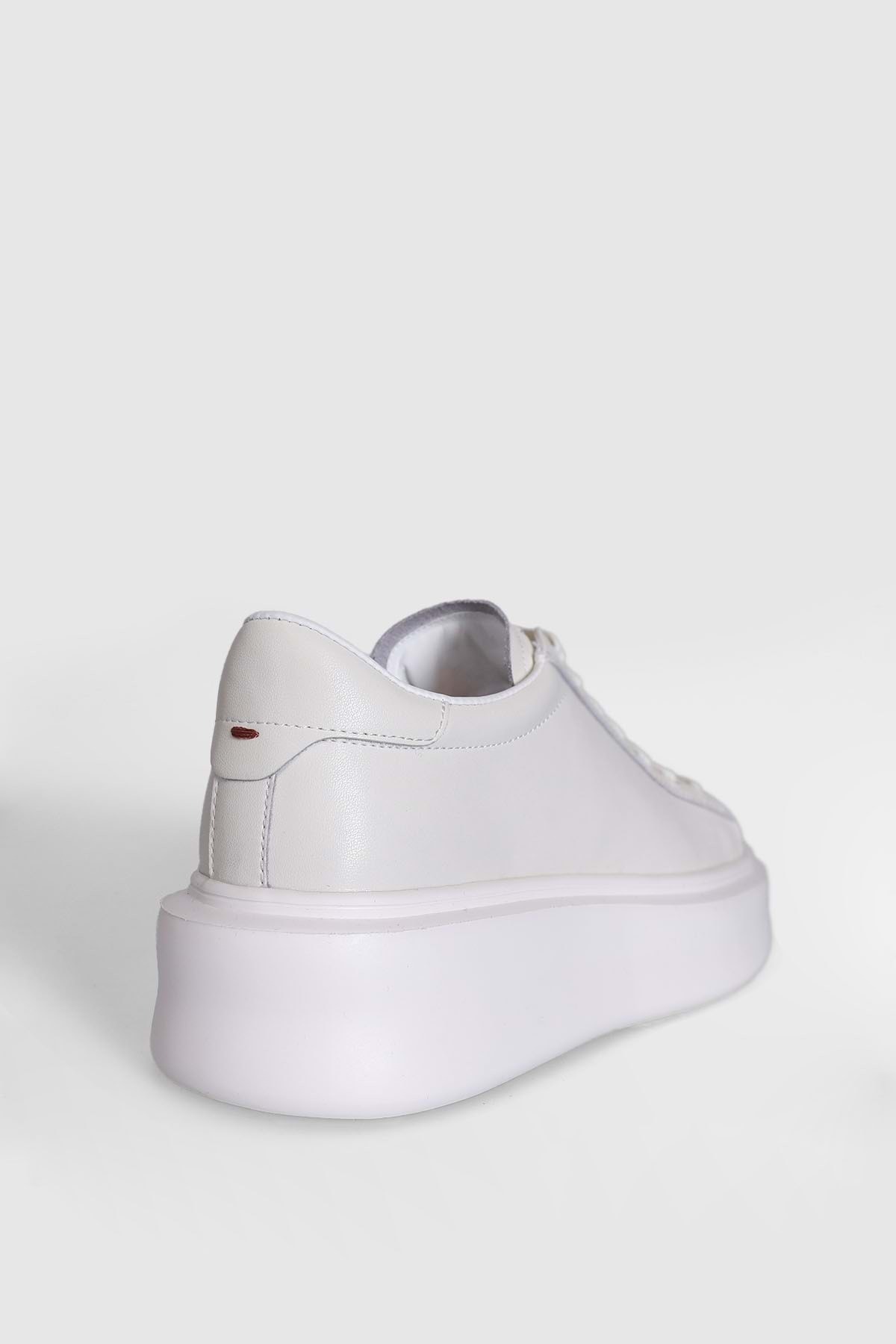 Lufian 121230109 Grace Deri Unisex Sneaker Ayakkabı BEYAZ görsel 2