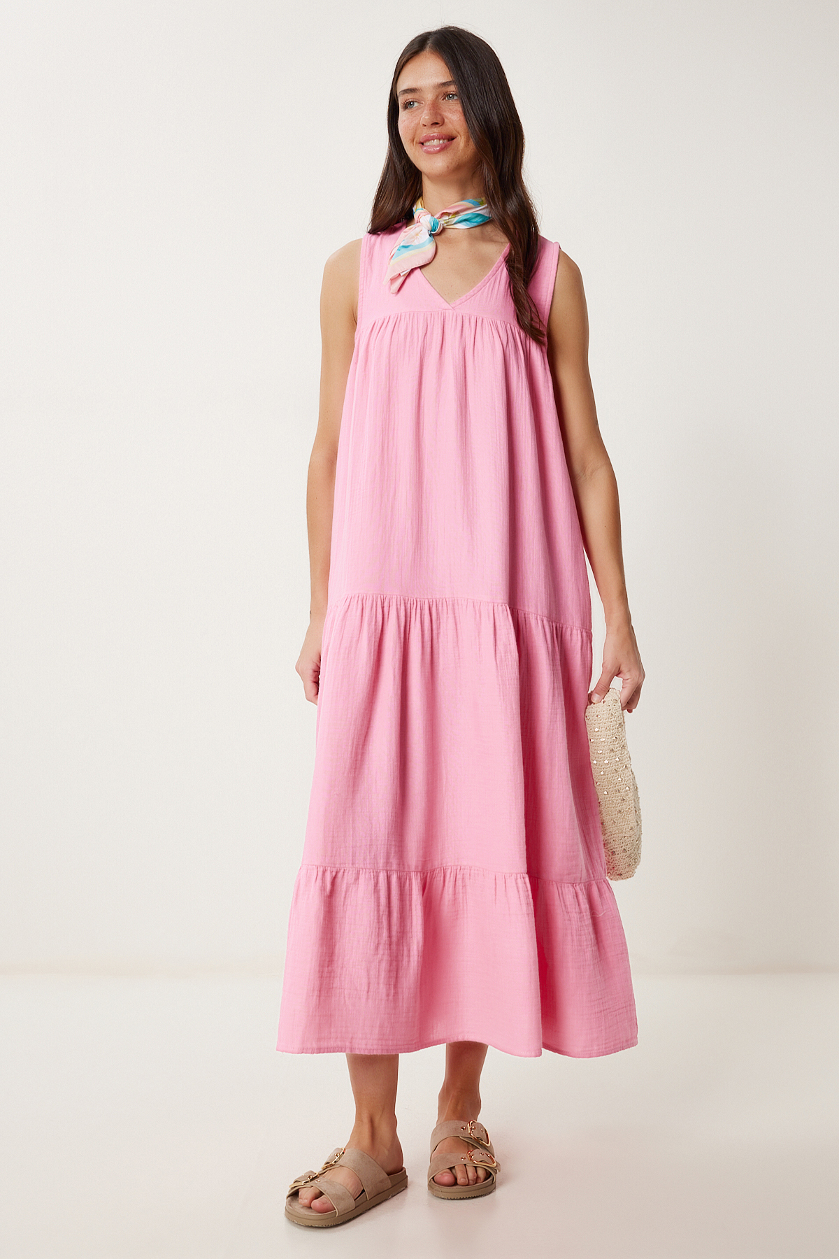 Flywheel Summer Muslin Dress PINK LMX0087