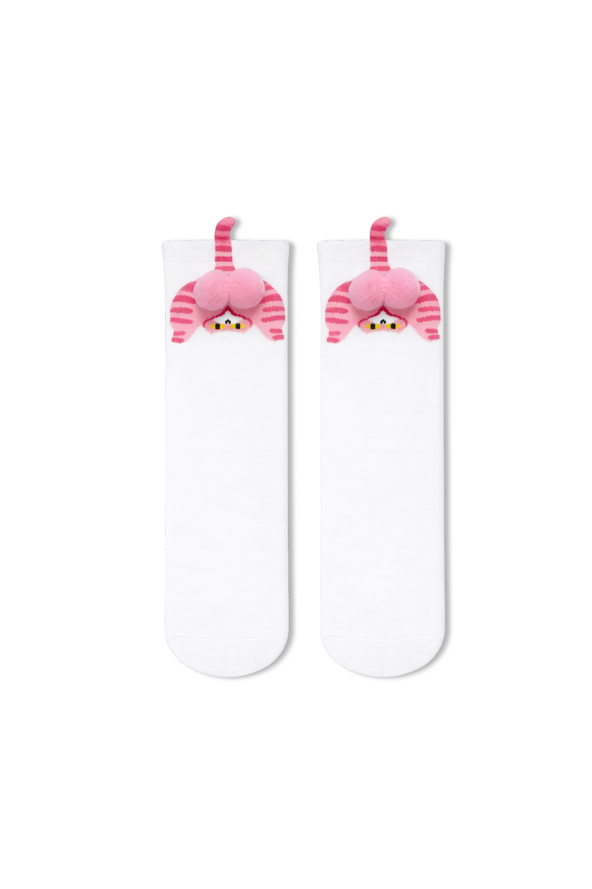 CARNAVAL SOCKS 4’lü Ponponlu Kedi Desenli Unisex Kutulu Çorap Seti görsel 7