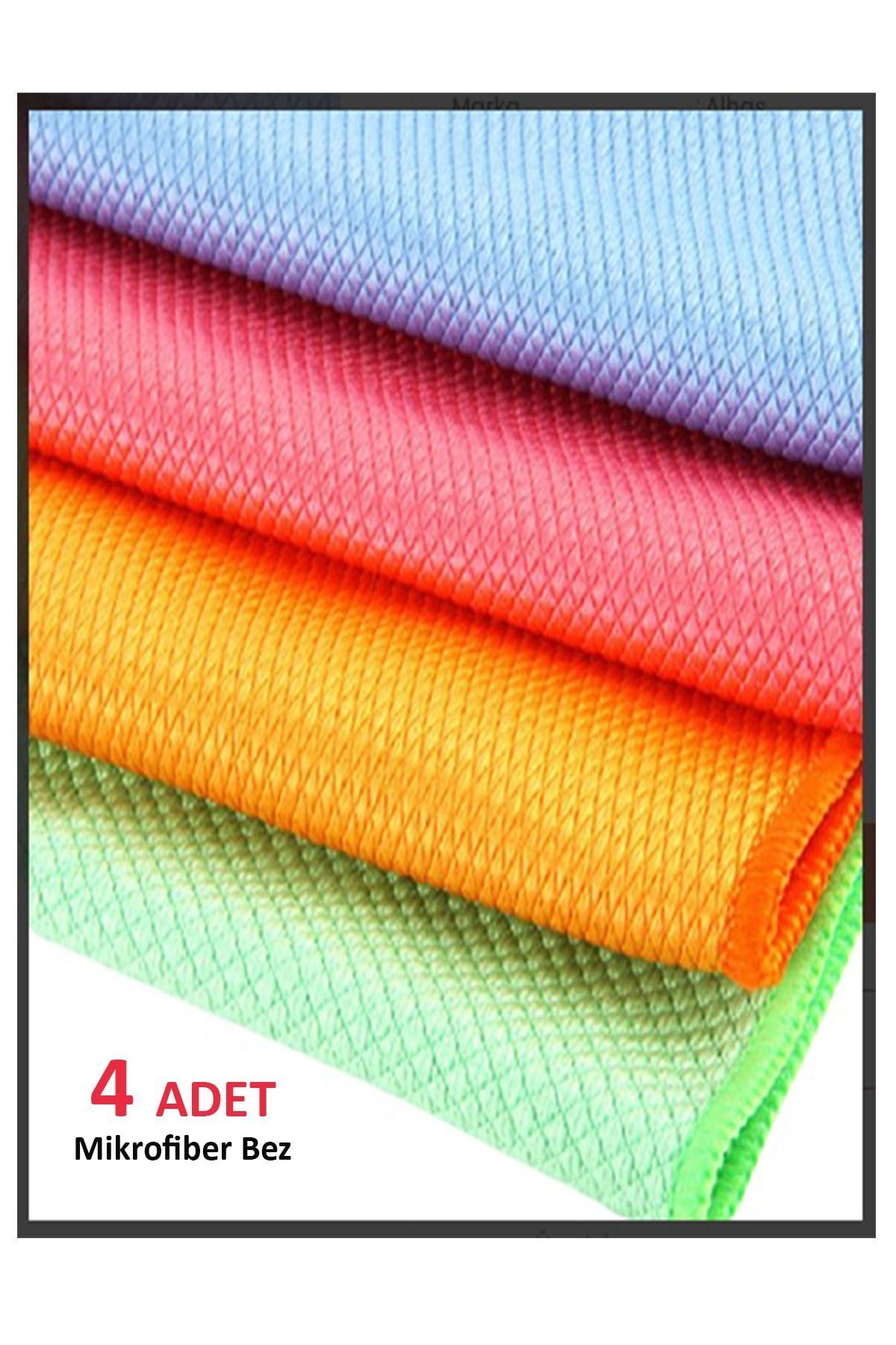 Mikro Fiber Cam Bezi (4 Adet Mikrofiber Bez) (sarı - Kırmızı -mavi - Yeşil) — görsel 1