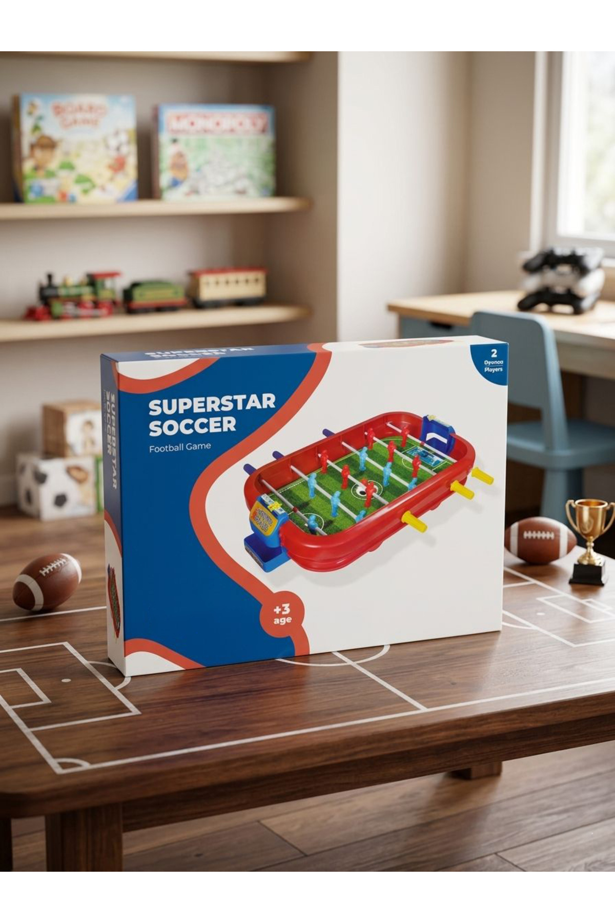 知育玩具 Score Tray Tıfıl Toys 2 Kişilik Süper Star Futbol Masaüstü Langırt Skor