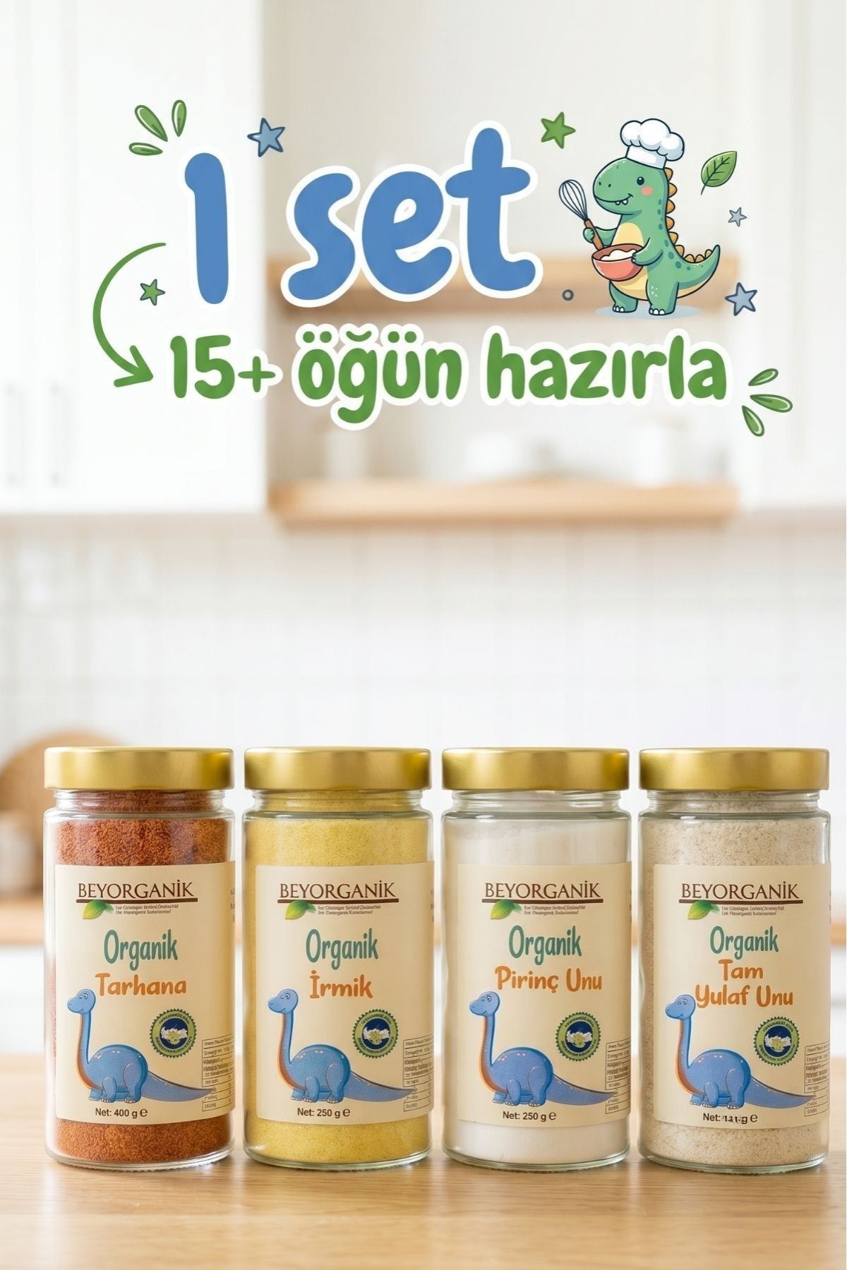 BEYORGANİK Organik Bebek Ek Gıdaya Geçiş Başlangıç Seti 4’lü Cam