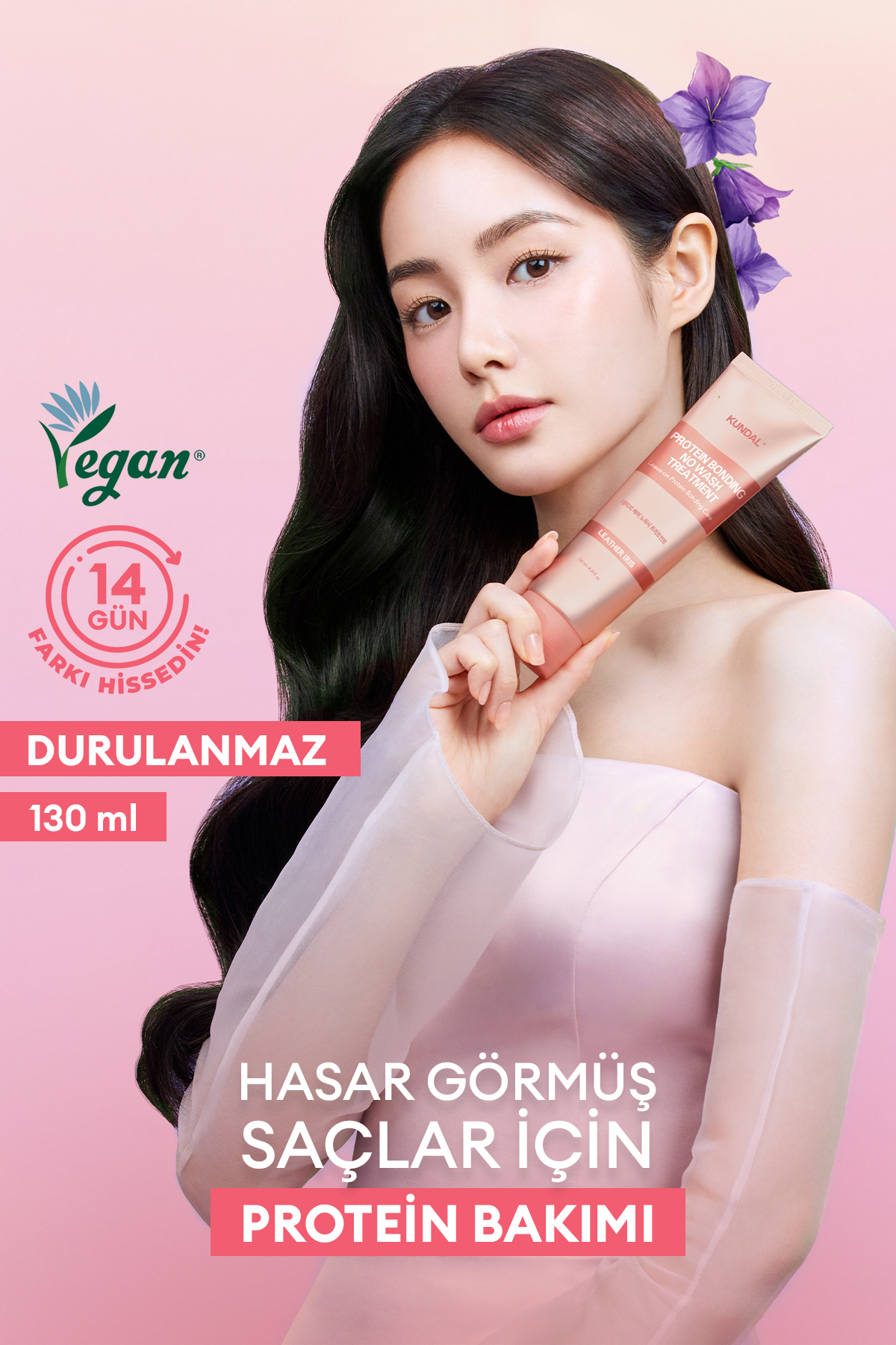 Kundal Yoğun Onarıcı Durulanmayan Bakım Kremi KUNDAL Protein Bonding No Wash Treatment 130ml Leather Iris — 7093