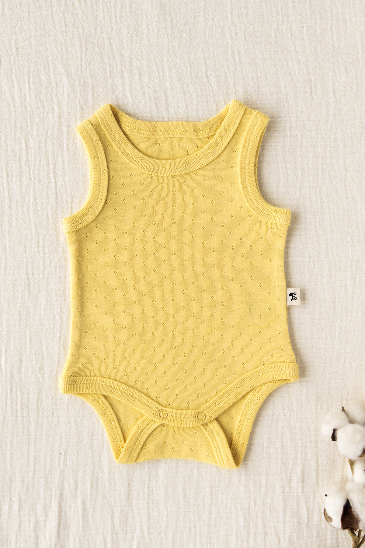 100% Cotton Pointel Snapsuit - Yellow